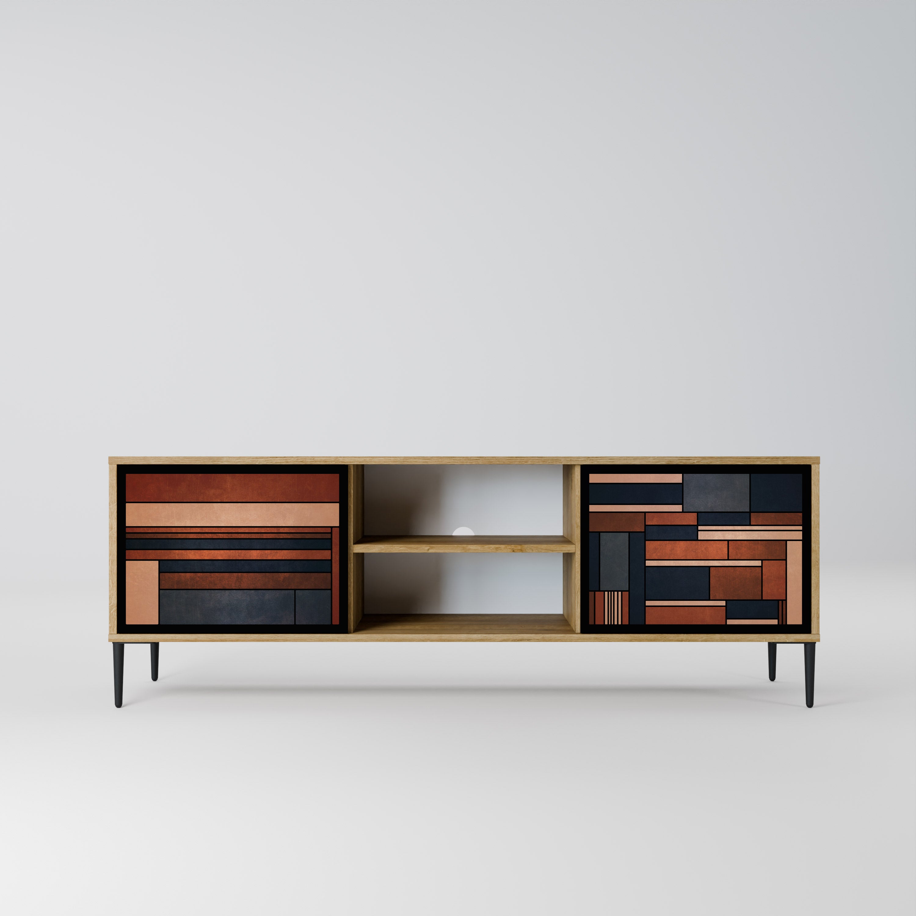 INTREPID FORMATION 2-Door TV Stand in Oak Effect