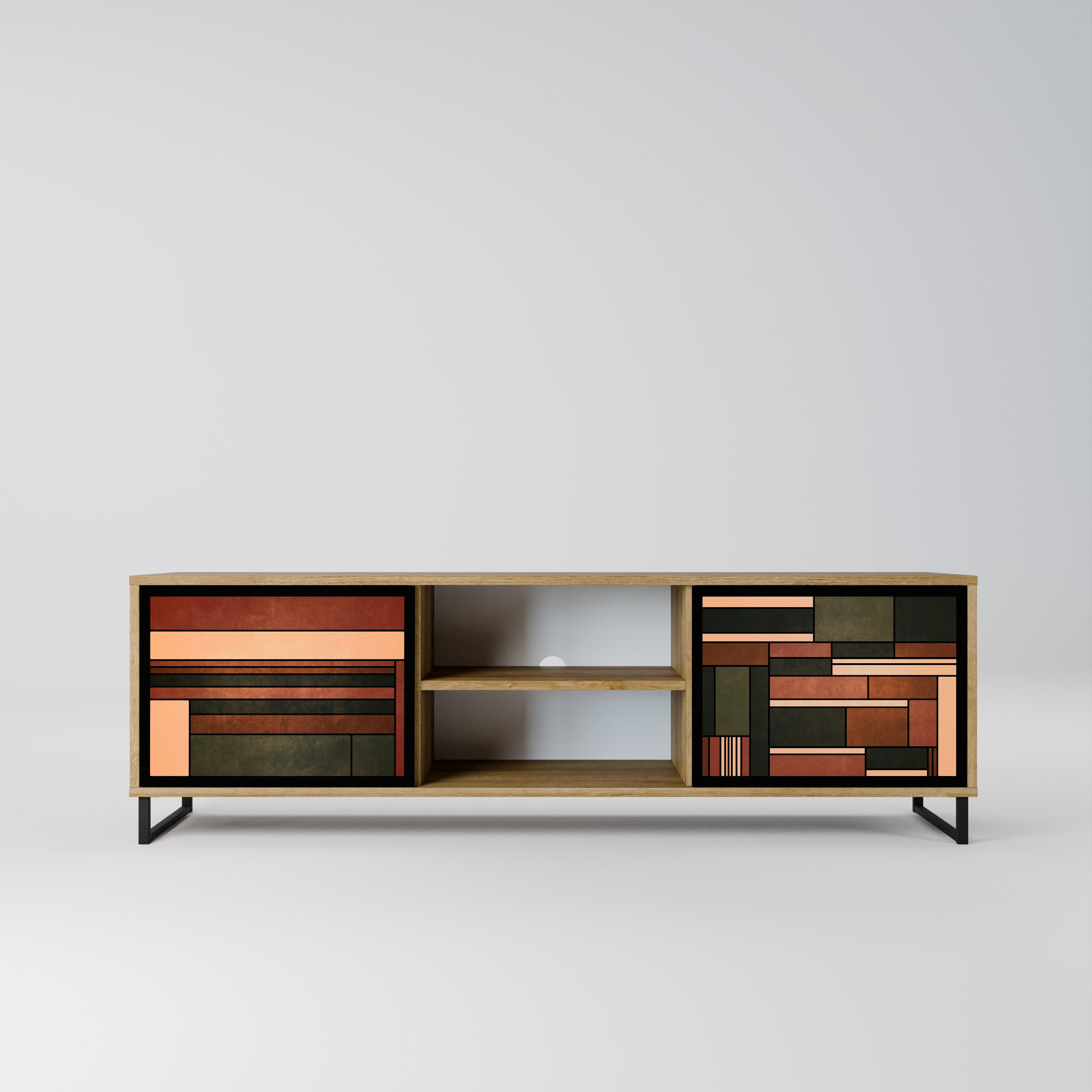 FIGURES OF NATURE 2-Door TV Stand in Oak Effect