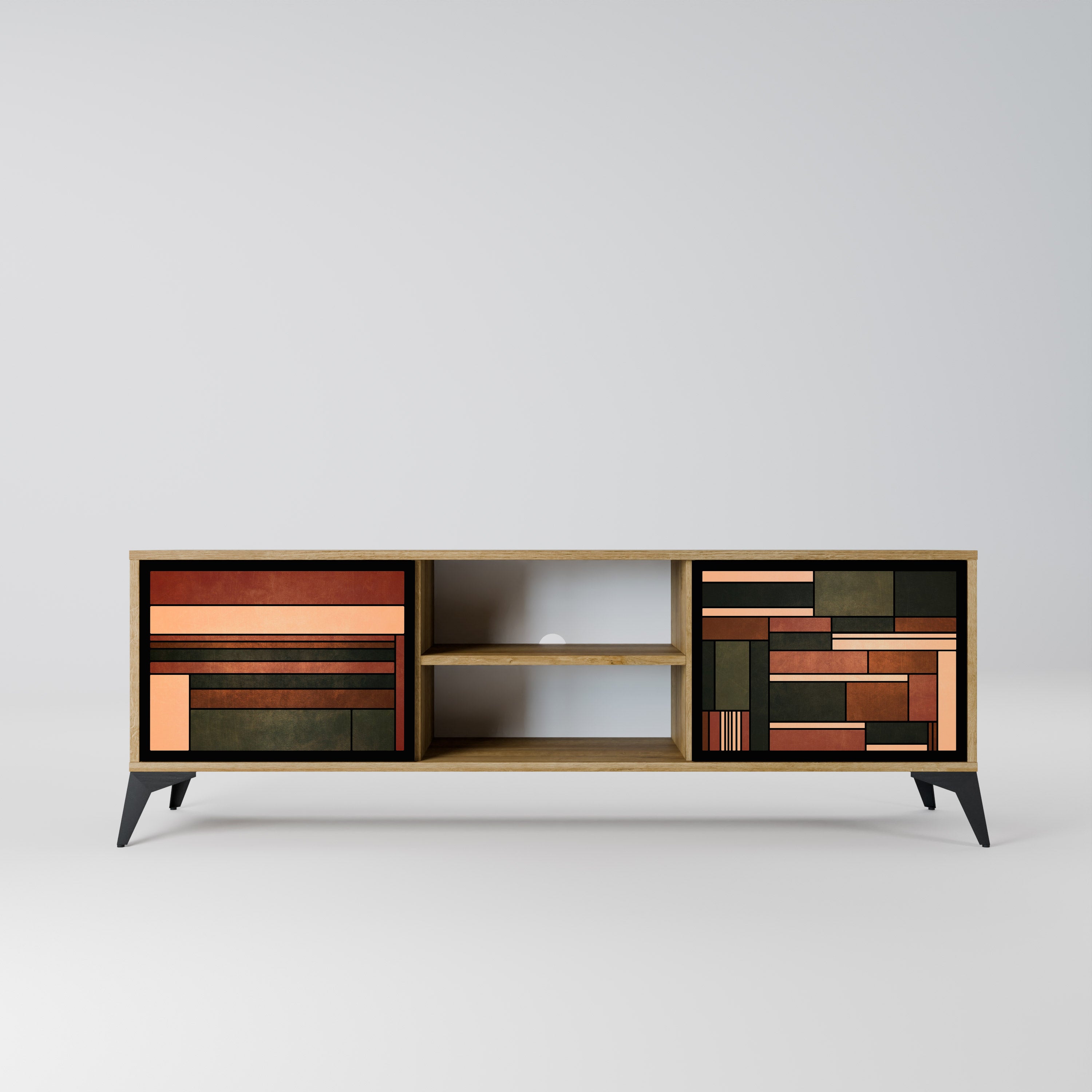 FIGURES OF NATURE 2-Door TV Stand in Oak Effect