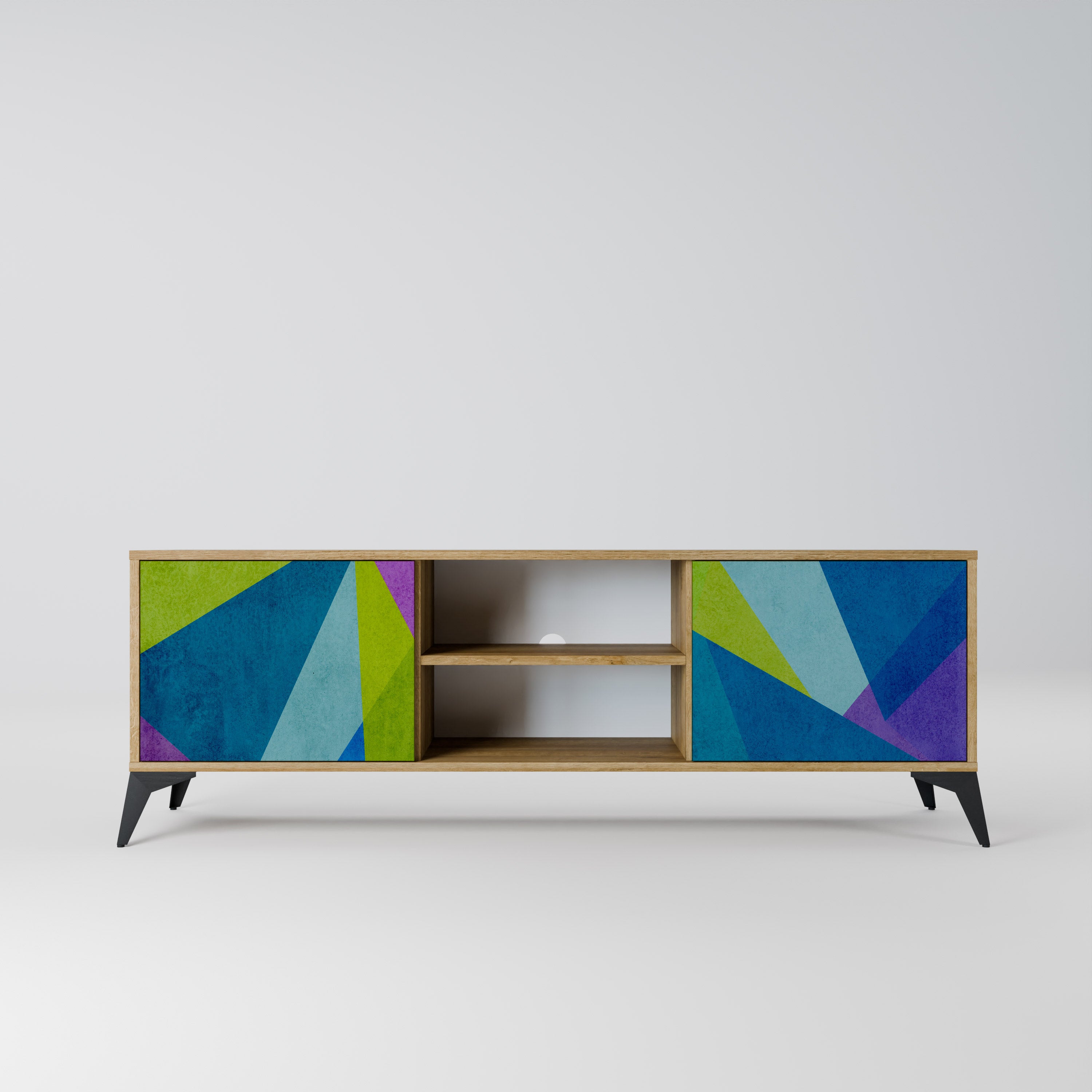 VITRINA FRÍA Mueble de TV de 2 puertas efecto roble