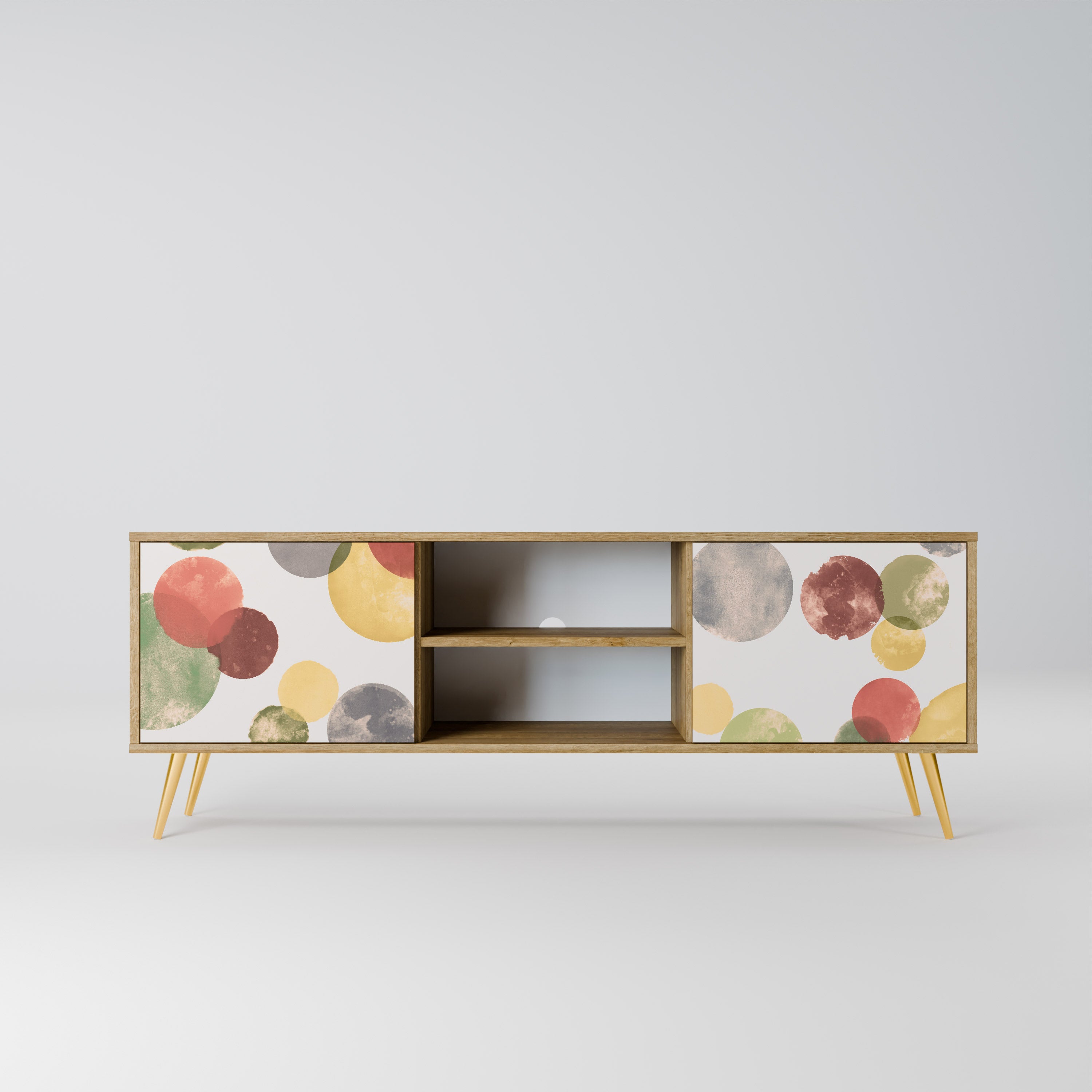 Mueble de TV FLEETING HAPPINESS de 2 puertas con efecto roble
