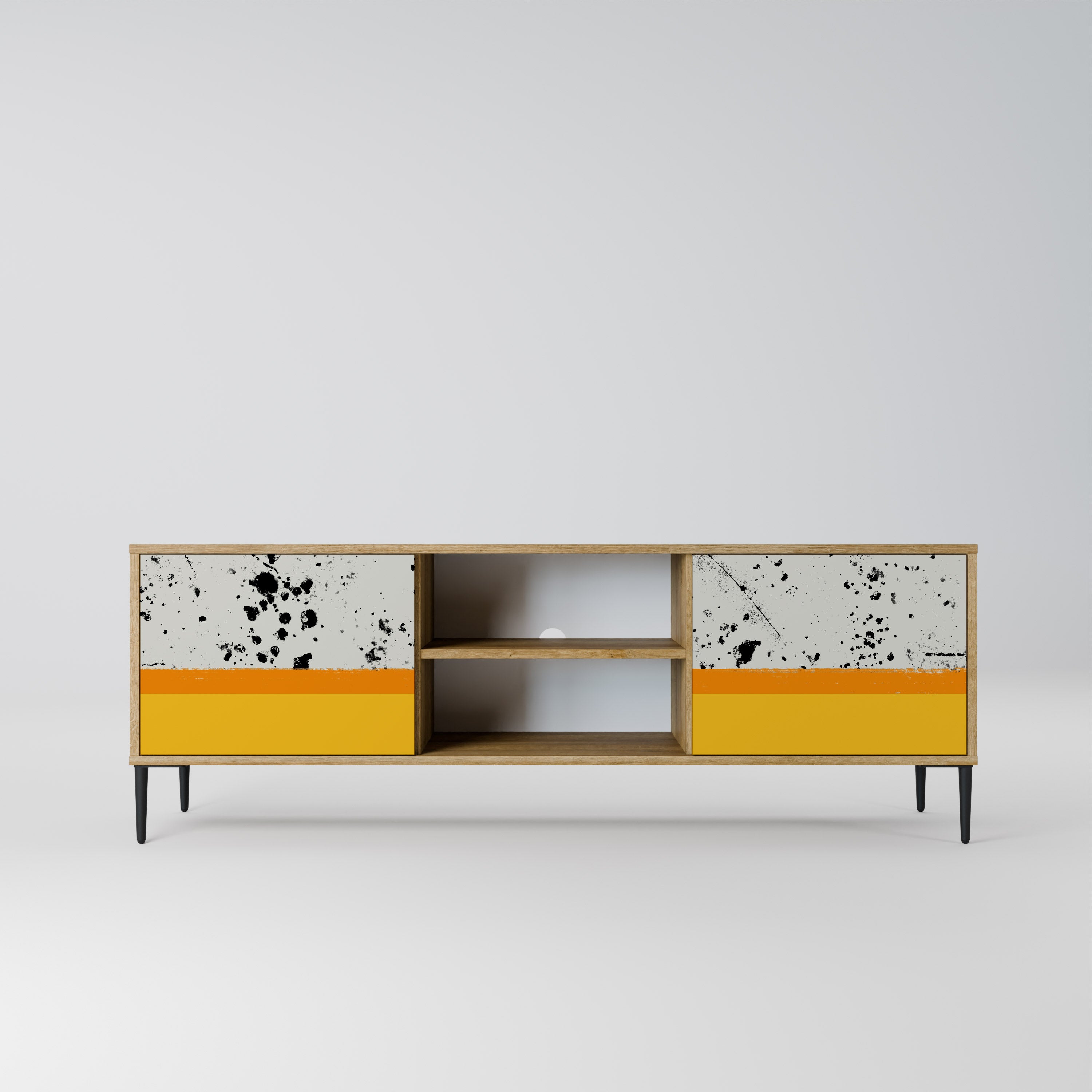 Mueble de TV de 2 puertas DYED BY ORANGE con efecto roble