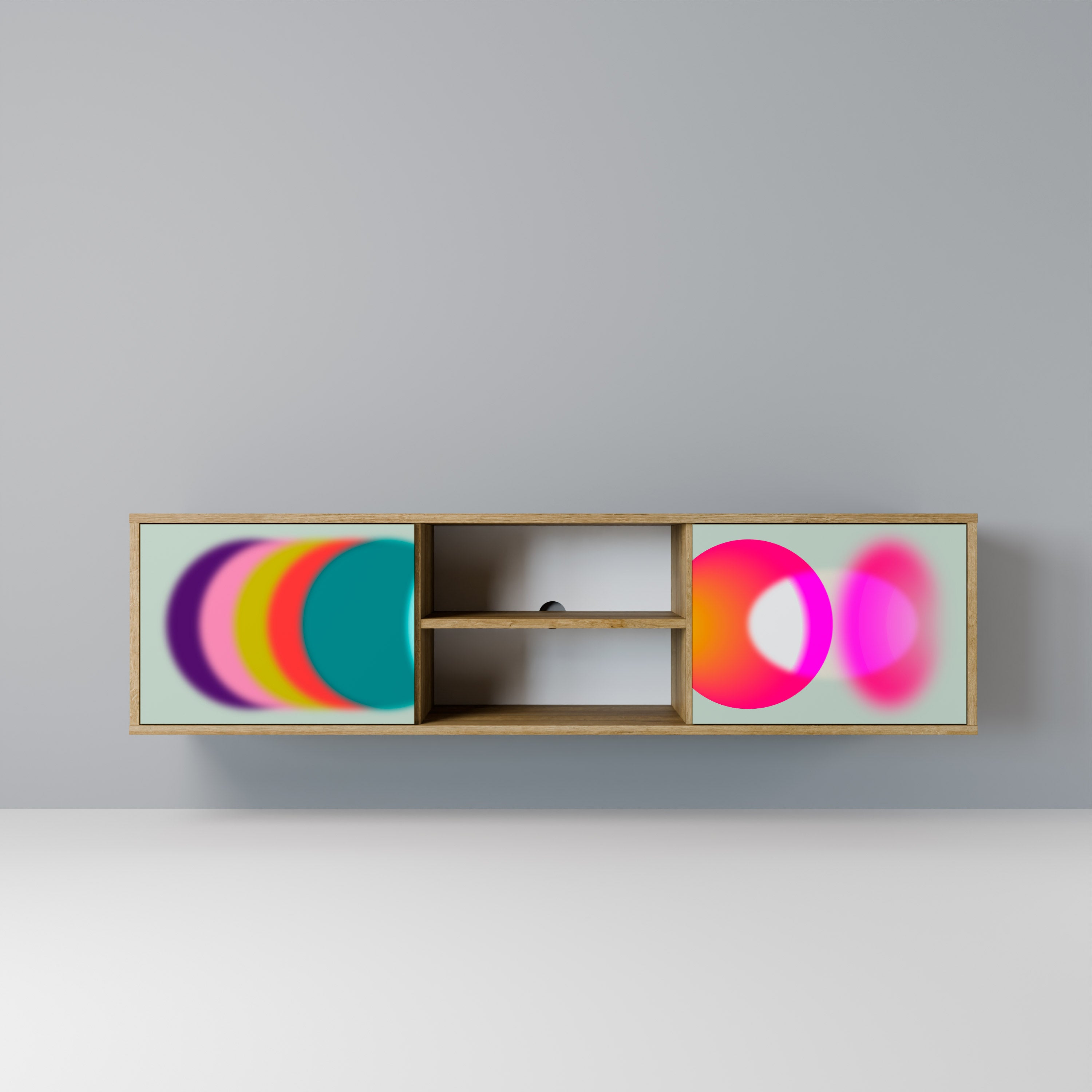 Mueble de TV de 2 puertas SYMPHONY OF COLORS en efecto roble
