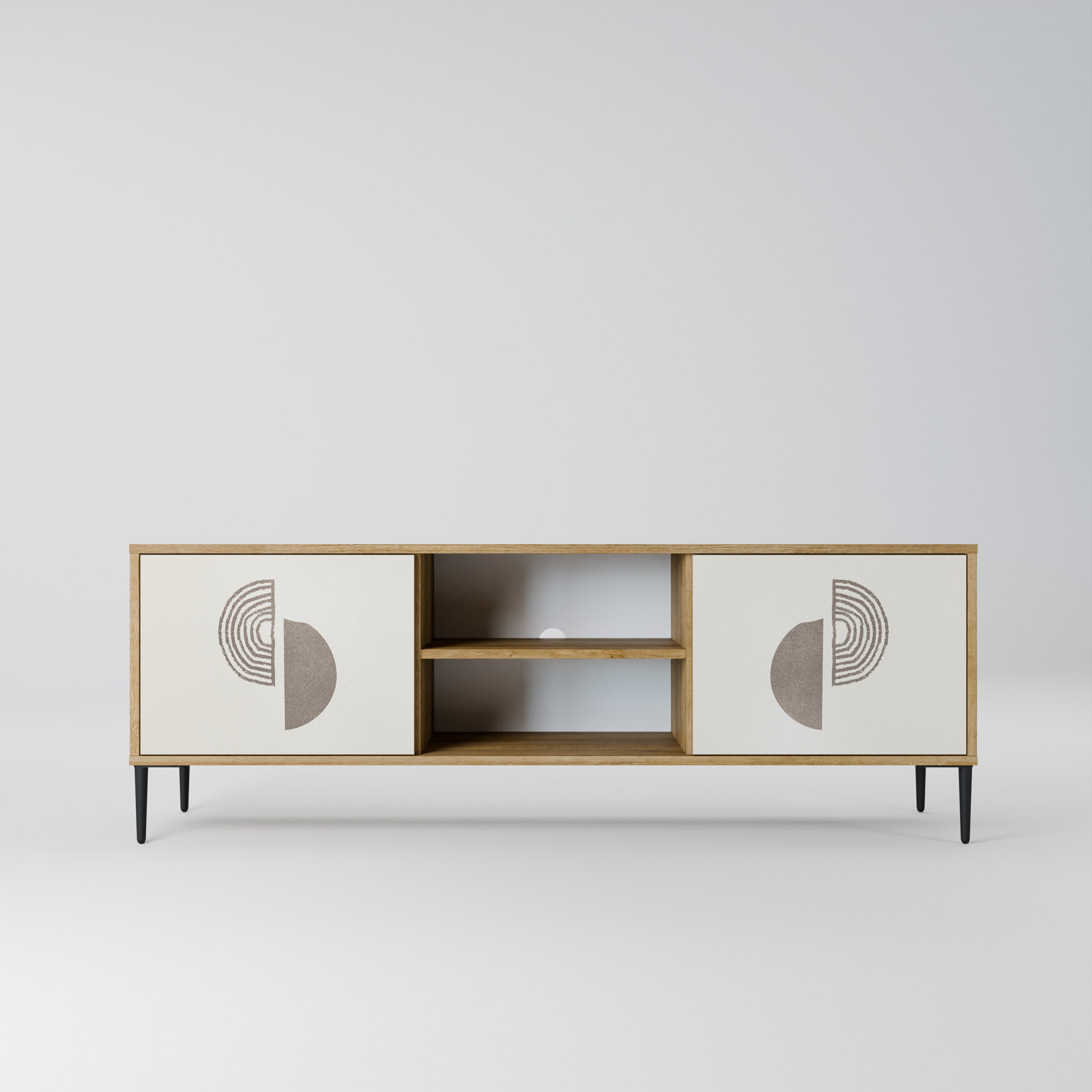 Mueble de TV de 2 puertas HARMONY ESSENCE con efecto roble