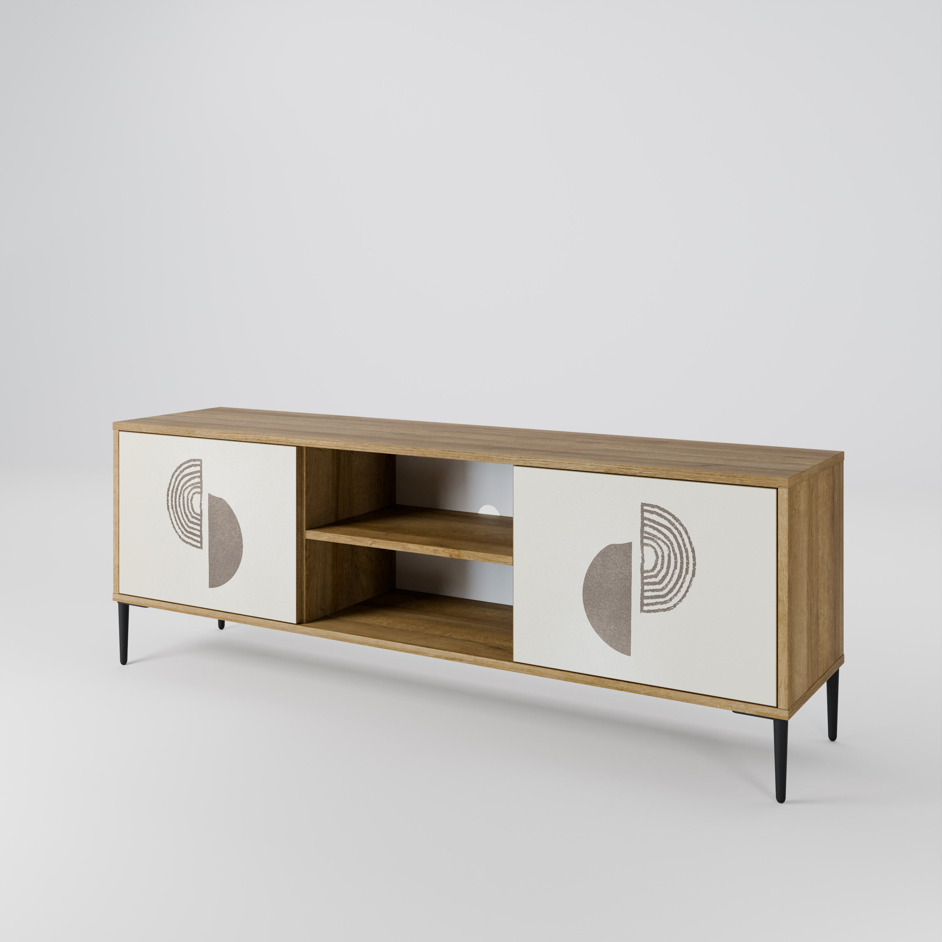 Mueble de TV de 2 puertas HARMONY ESSENCE con efecto roble