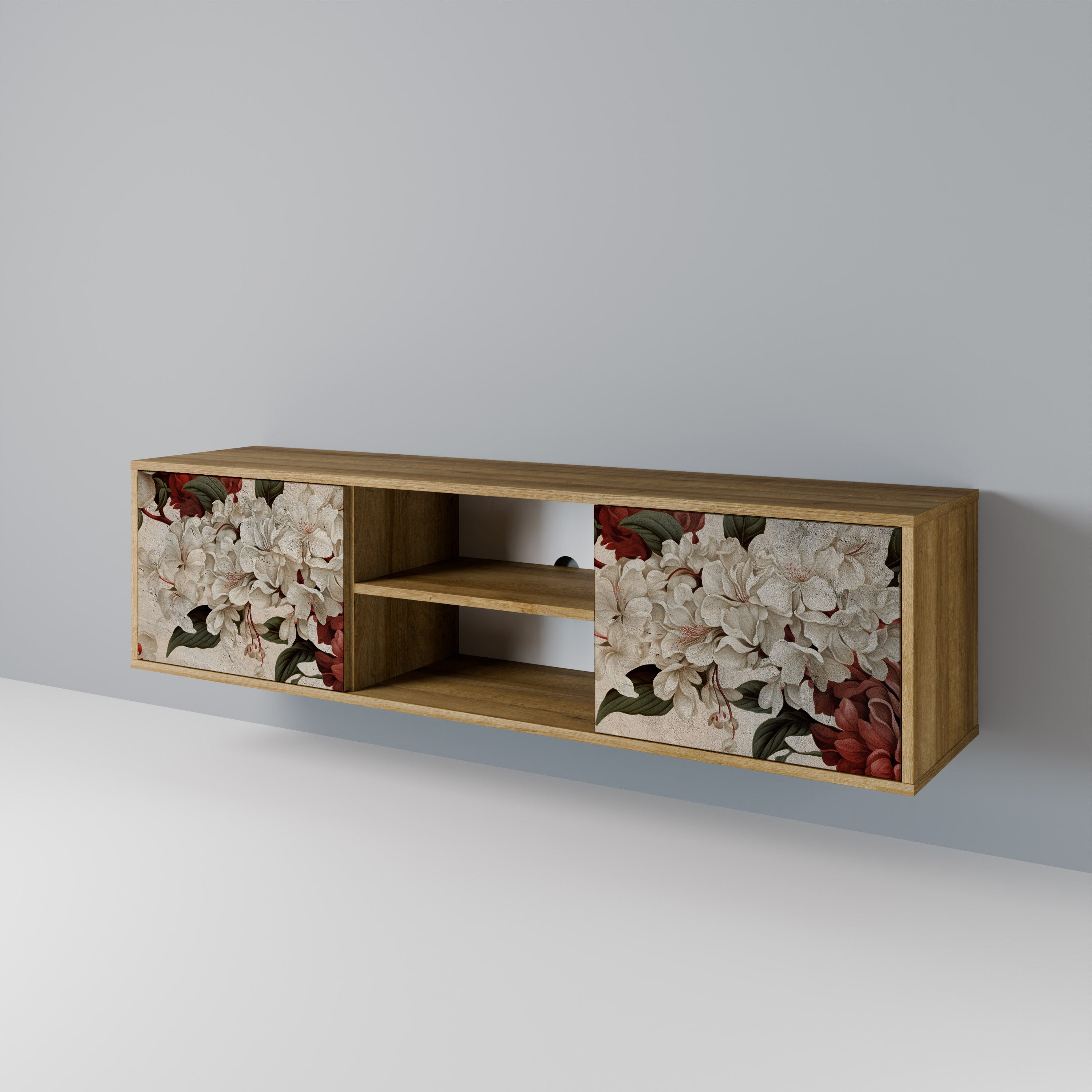 Mueble de TV de 2 puertas con efecto roble EPHEMERAL DAYS