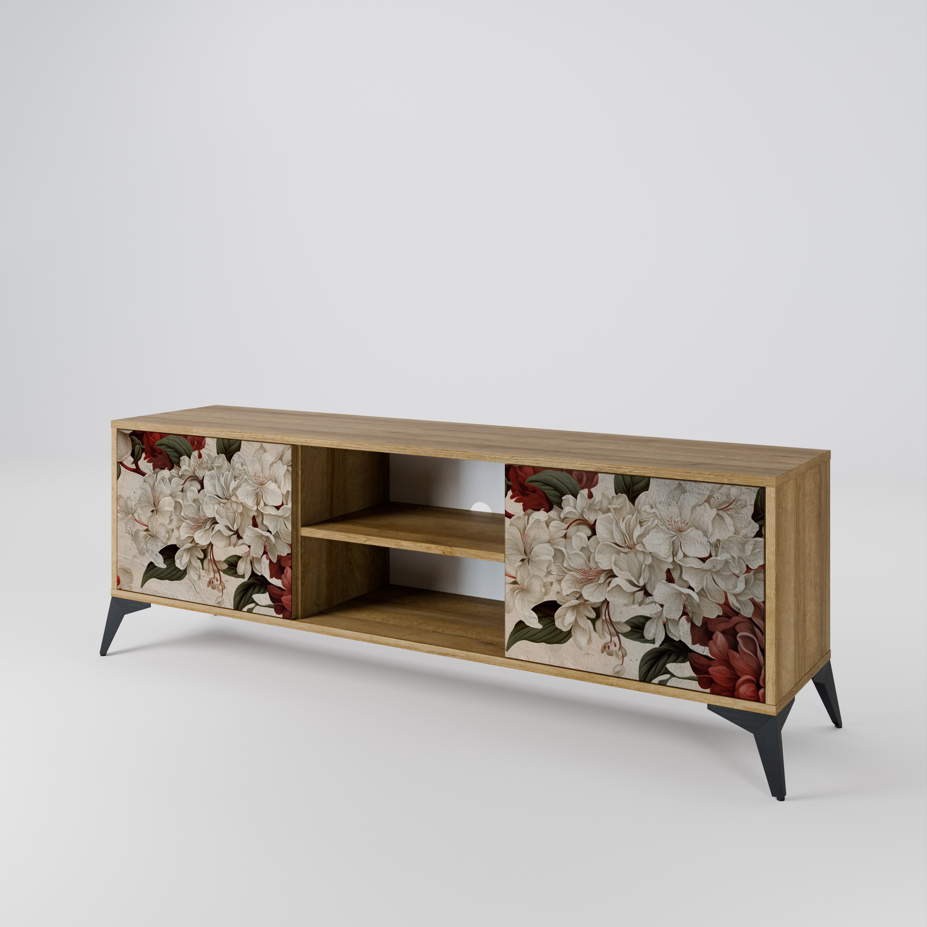 Mueble de TV de 2 puertas con efecto roble EPHEMERAL DAYS