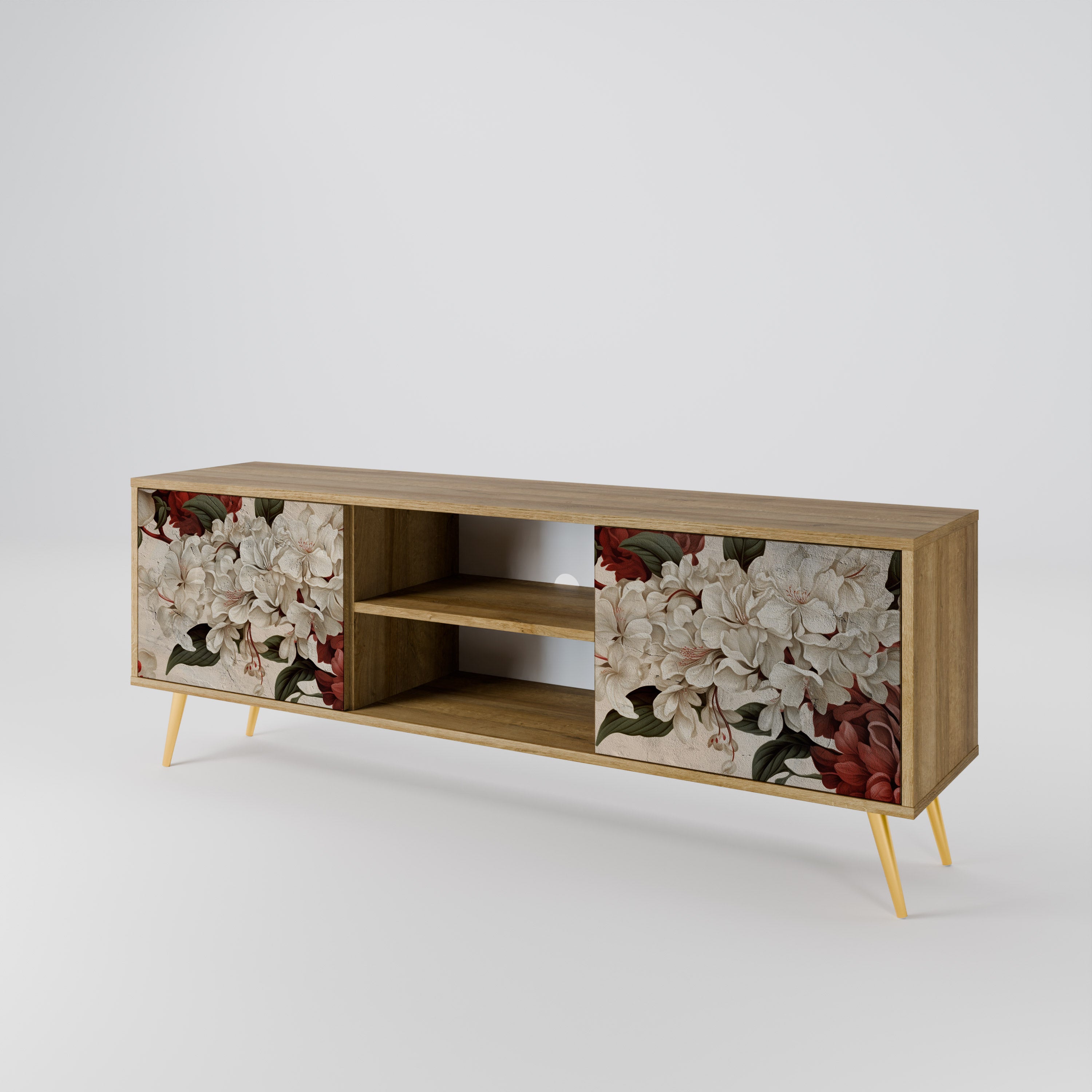 Mueble de TV de 2 puertas con efecto roble EPHEMERAL DAYS