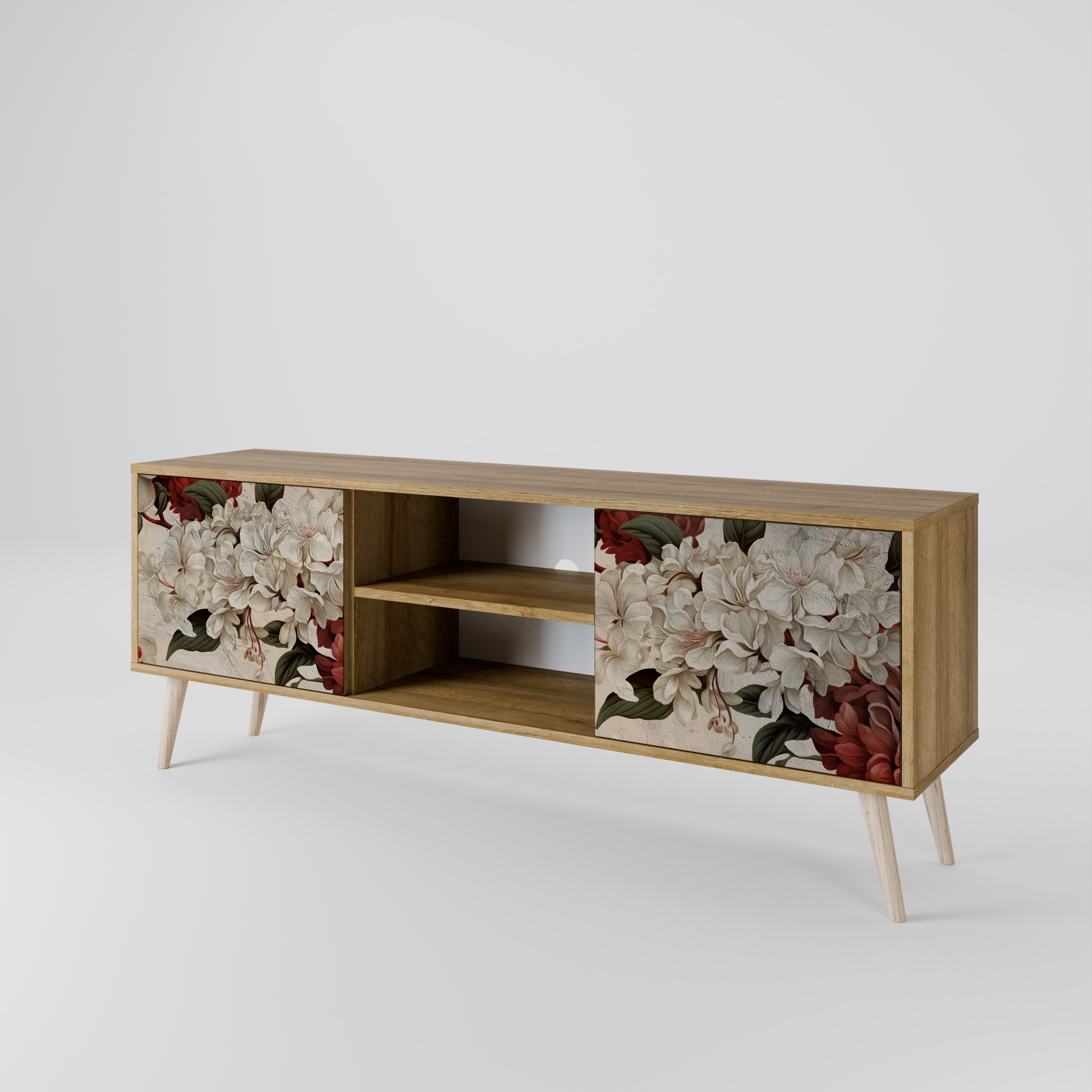 Mueble de TV de 2 puertas con efecto roble EPHEMERAL DAYS