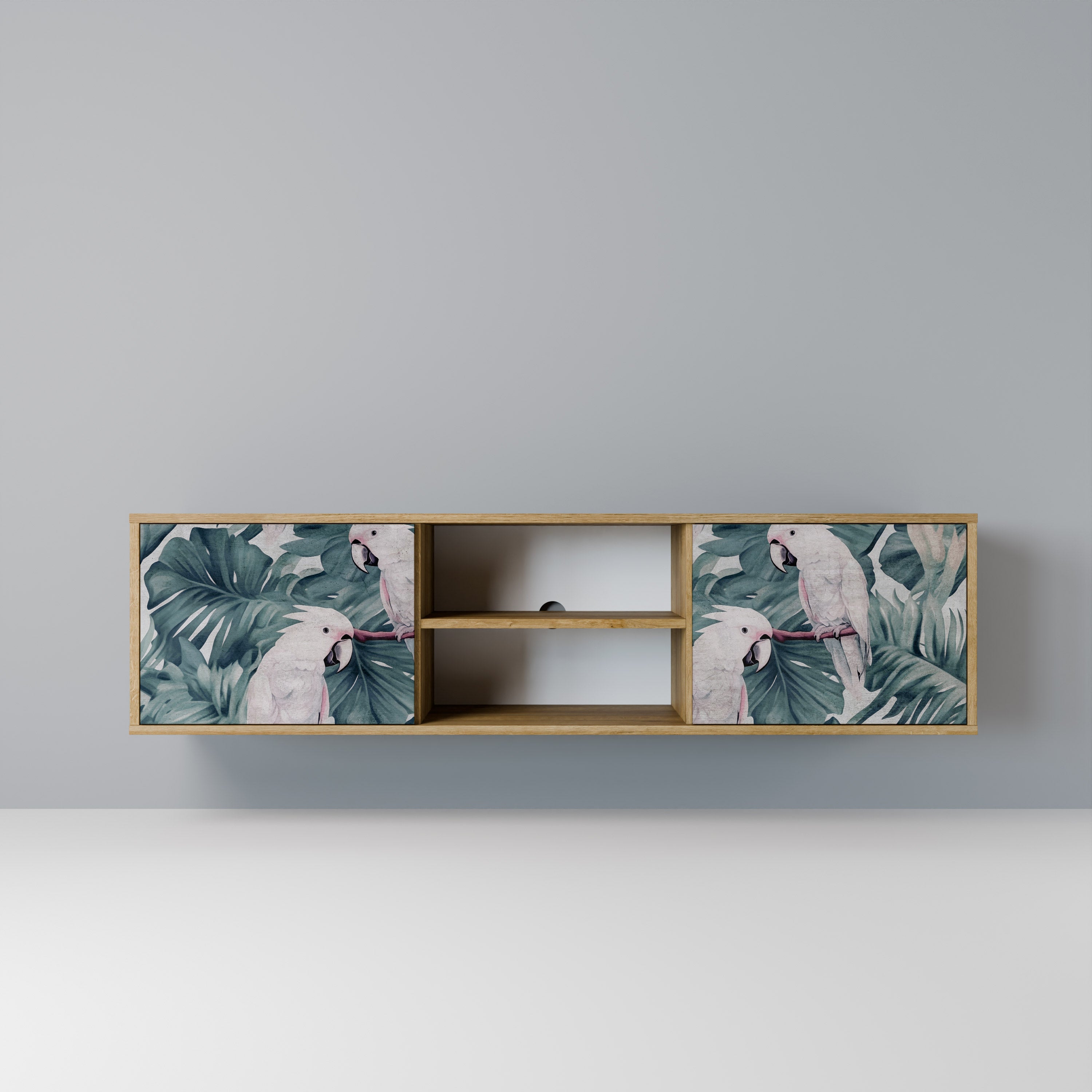 Mueble de TV POPINJAY LOOK de 2 puertas con efecto roble