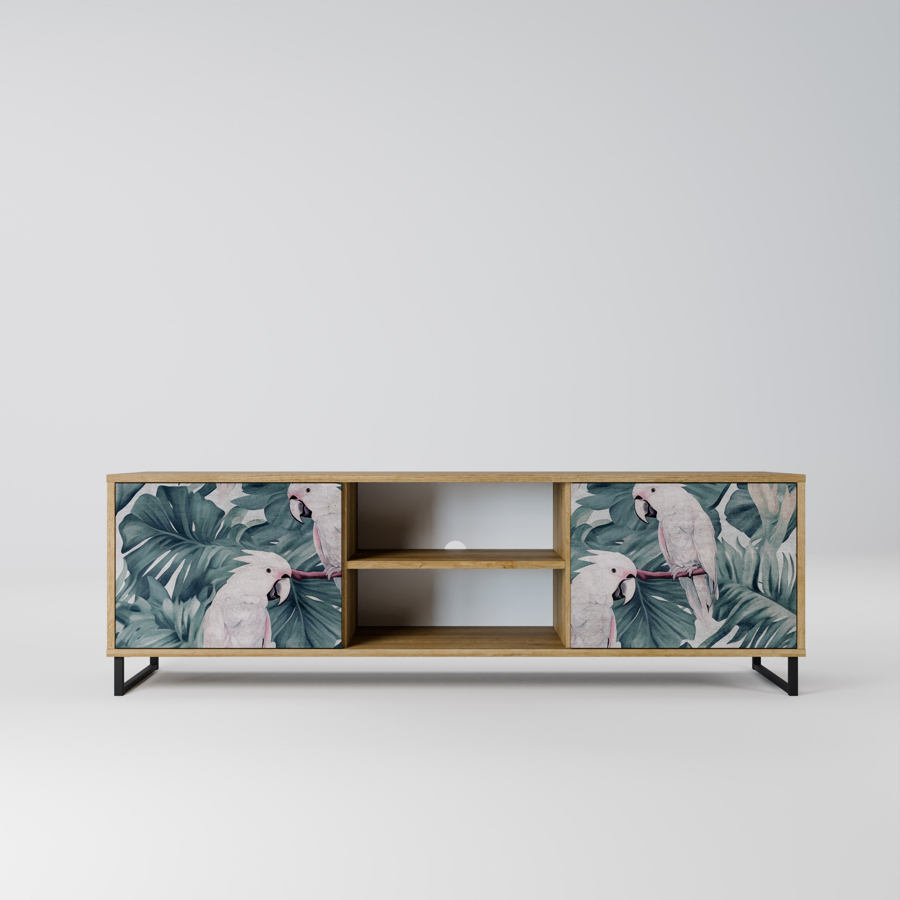 Mueble de TV POPINJAY LOOK de 2 puertas con efecto roble