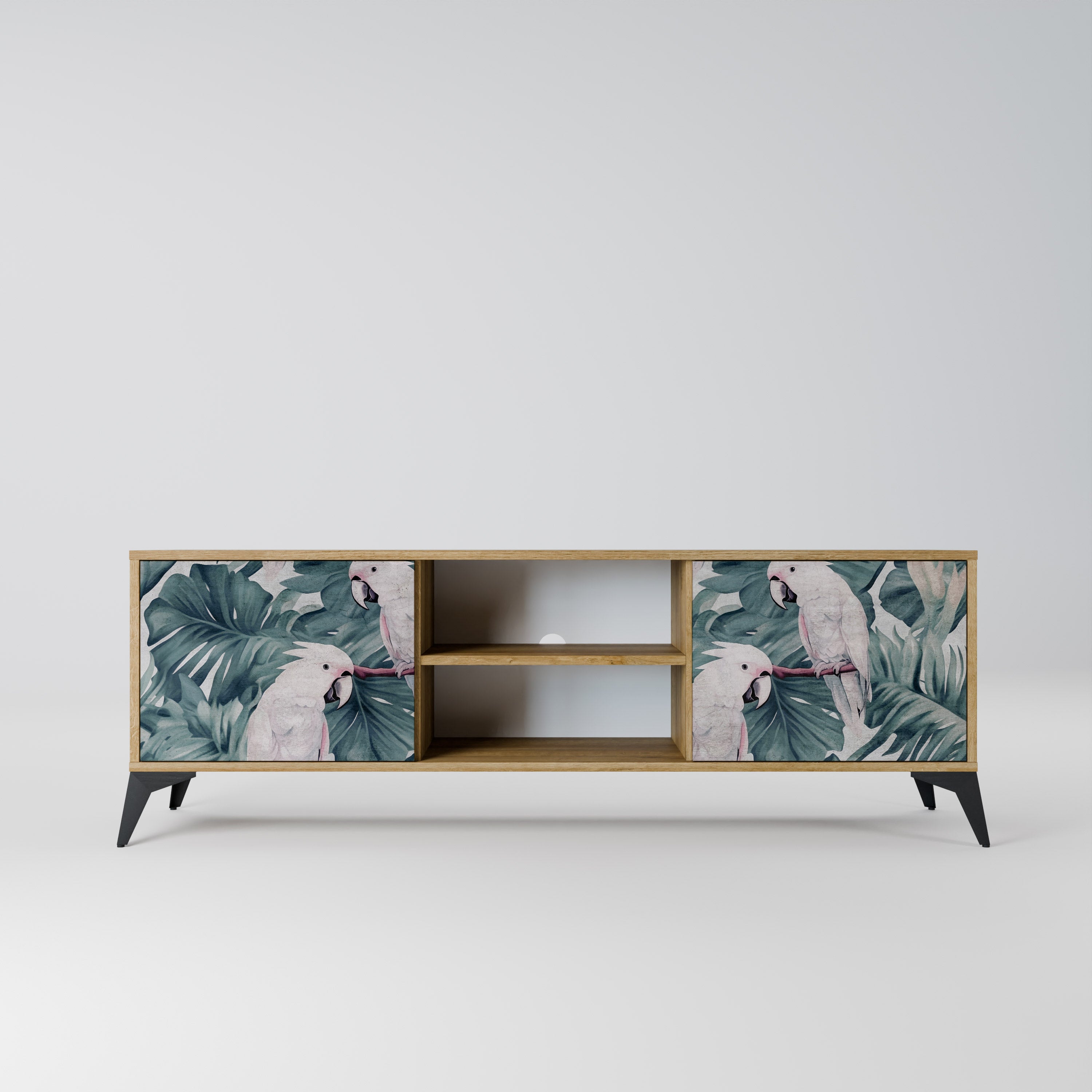 Mueble de TV POPINJAY LOOK de 2 puertas con efecto roble