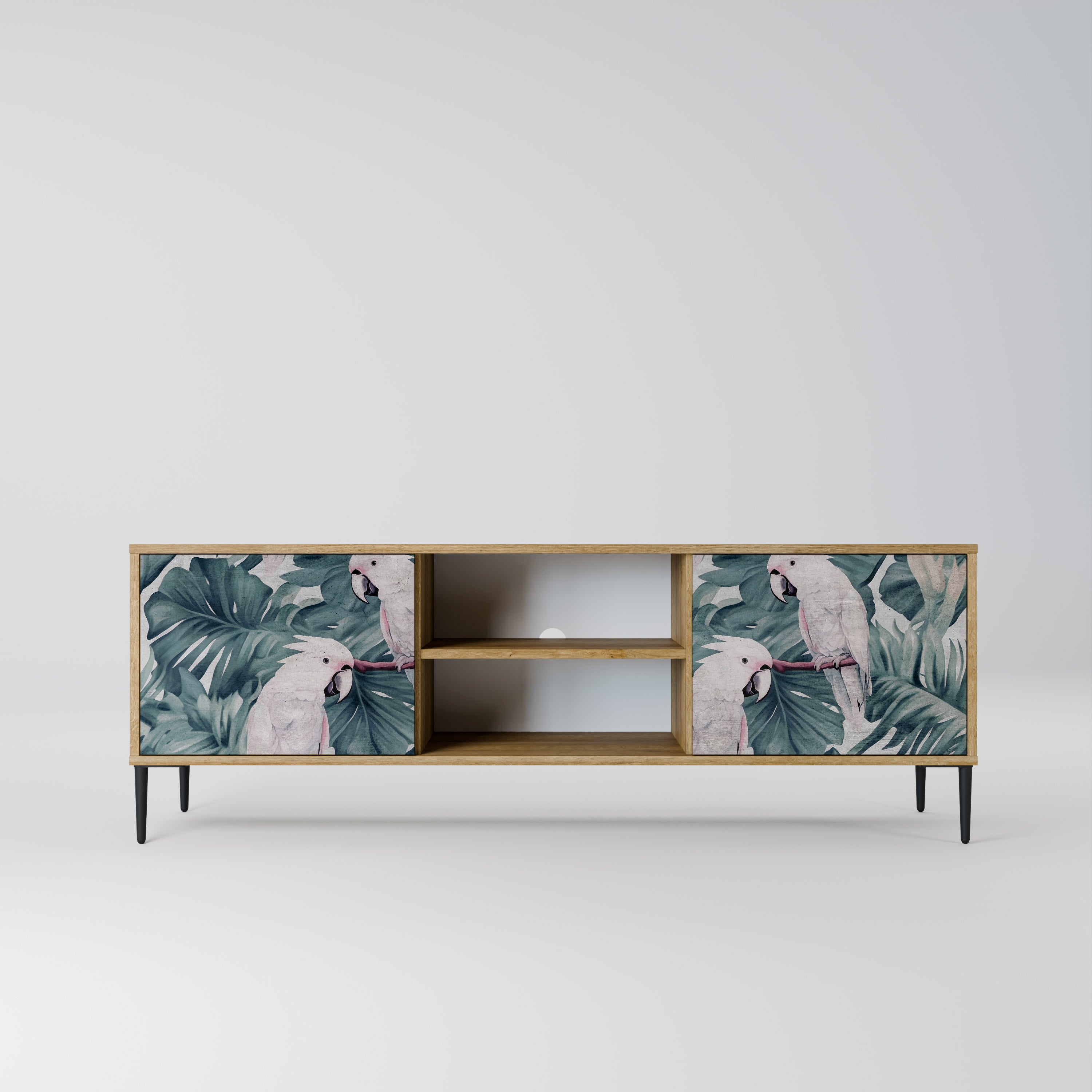 Mueble de TV POPINJAY LOOK de 2 puertas con efecto roble