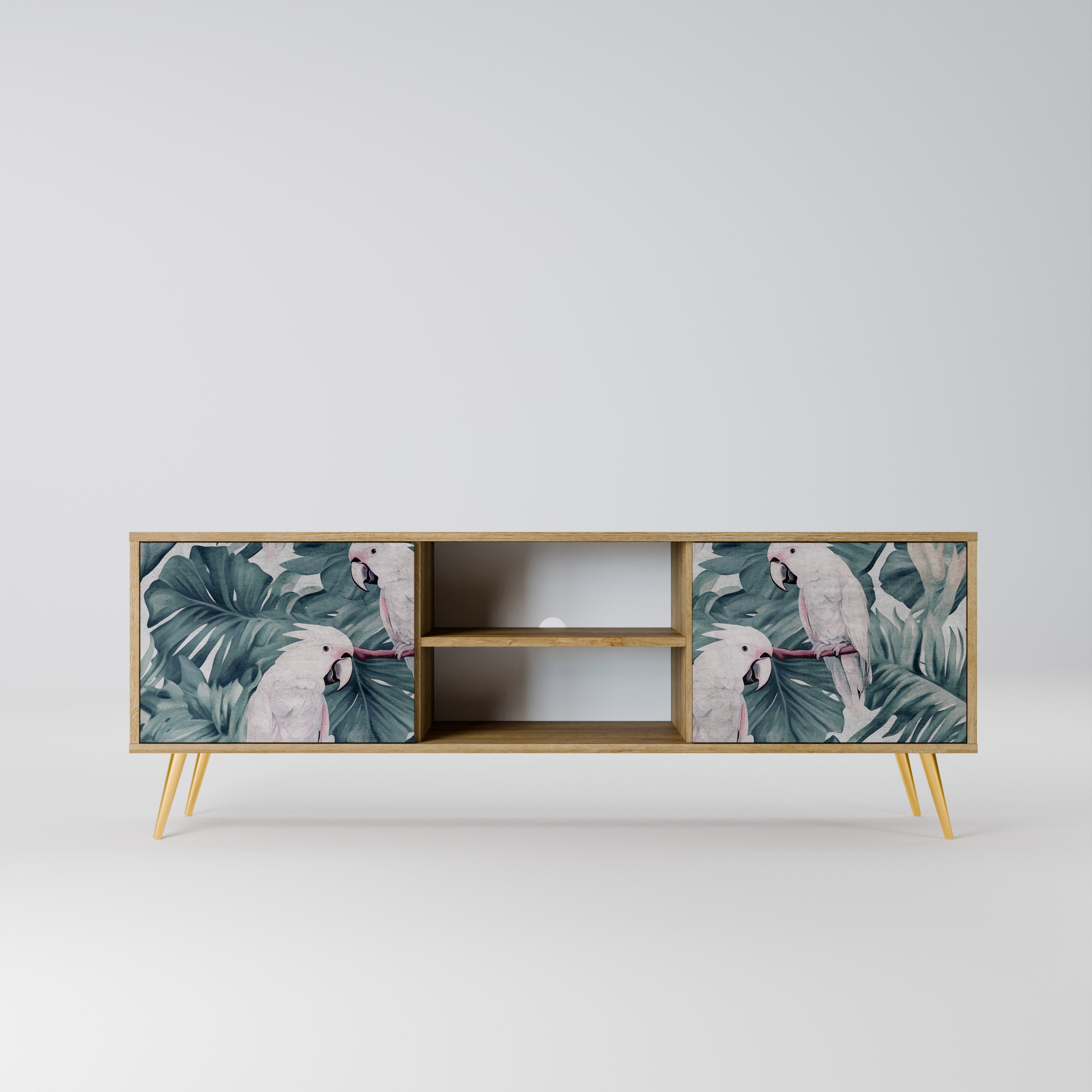 Mueble de TV POPINJAY LOOK de 2 puertas con efecto roble