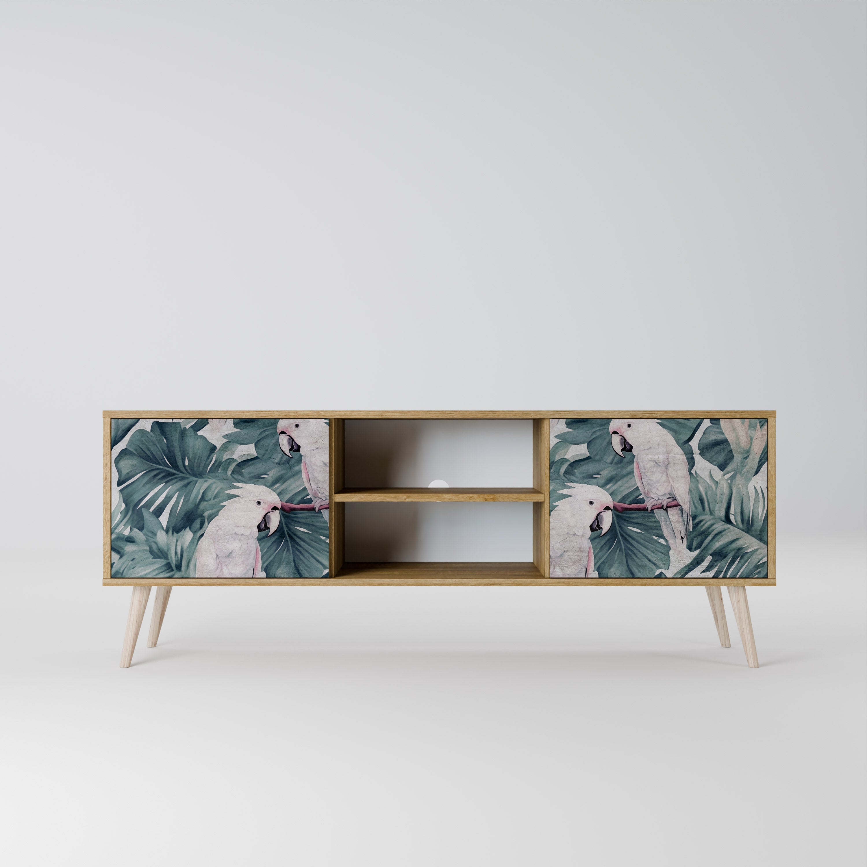 Mueble de TV POPINJAY LOOK de 2 puertas con efecto roble