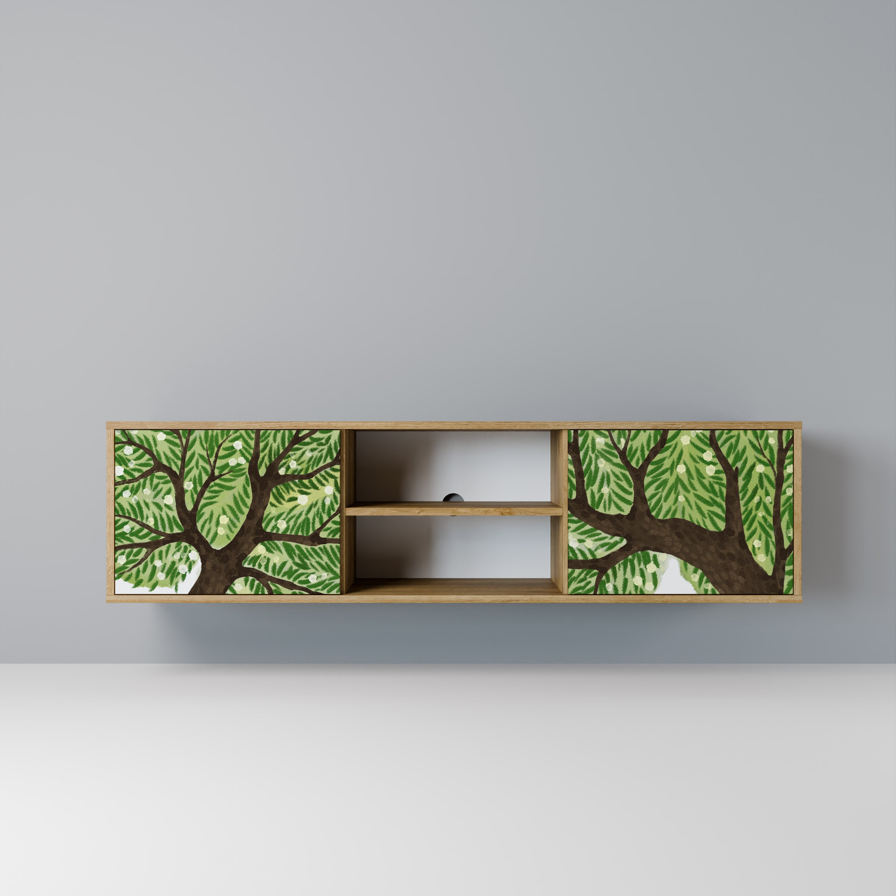 Mueble de TV WILDERNESS DASH de 2 puertas con efecto roble