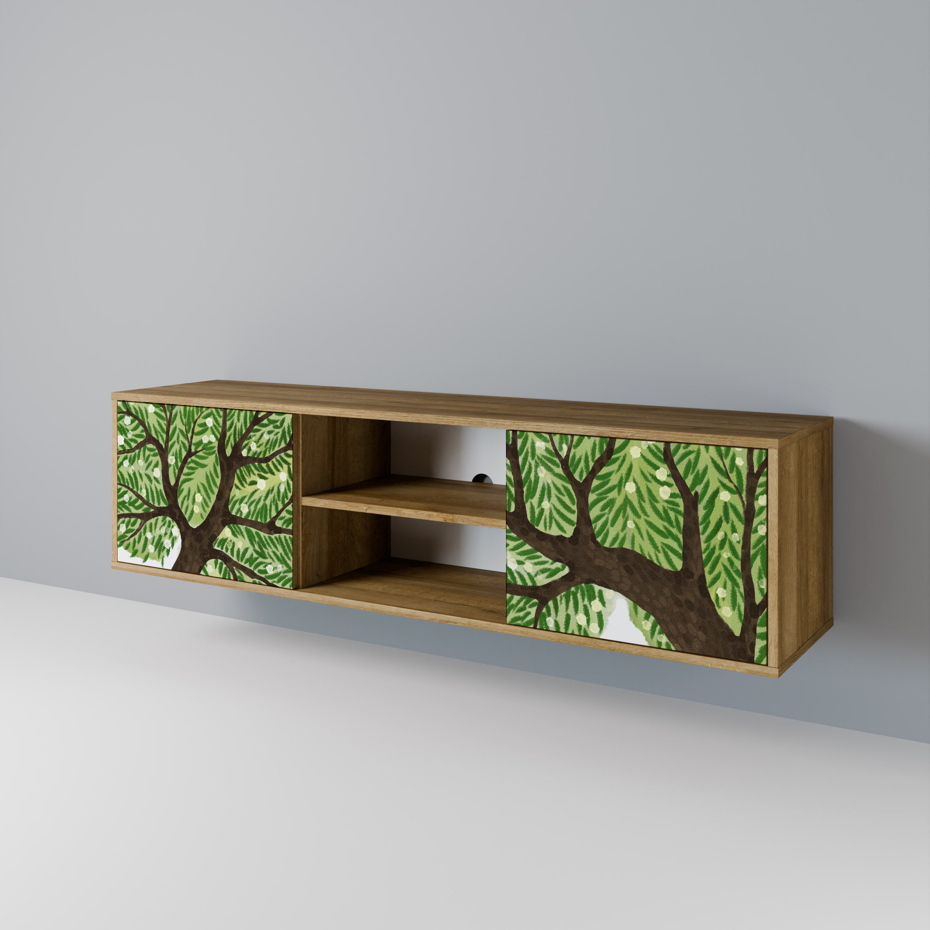 Mueble de TV WILDERNESS DASH de 2 puertas con efecto roble