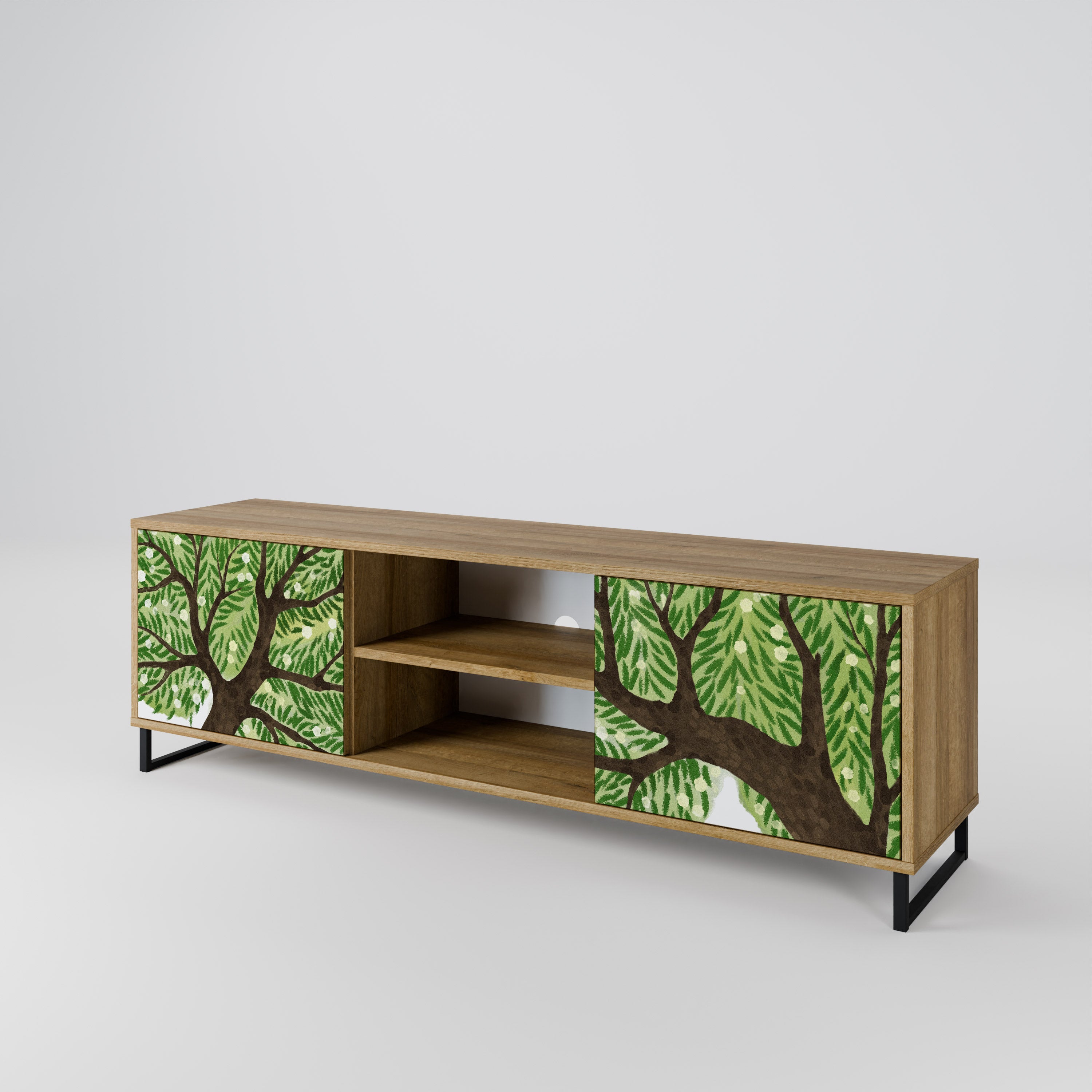 Mueble de TV WILDERNESS DASH de 2 puertas con efecto roble