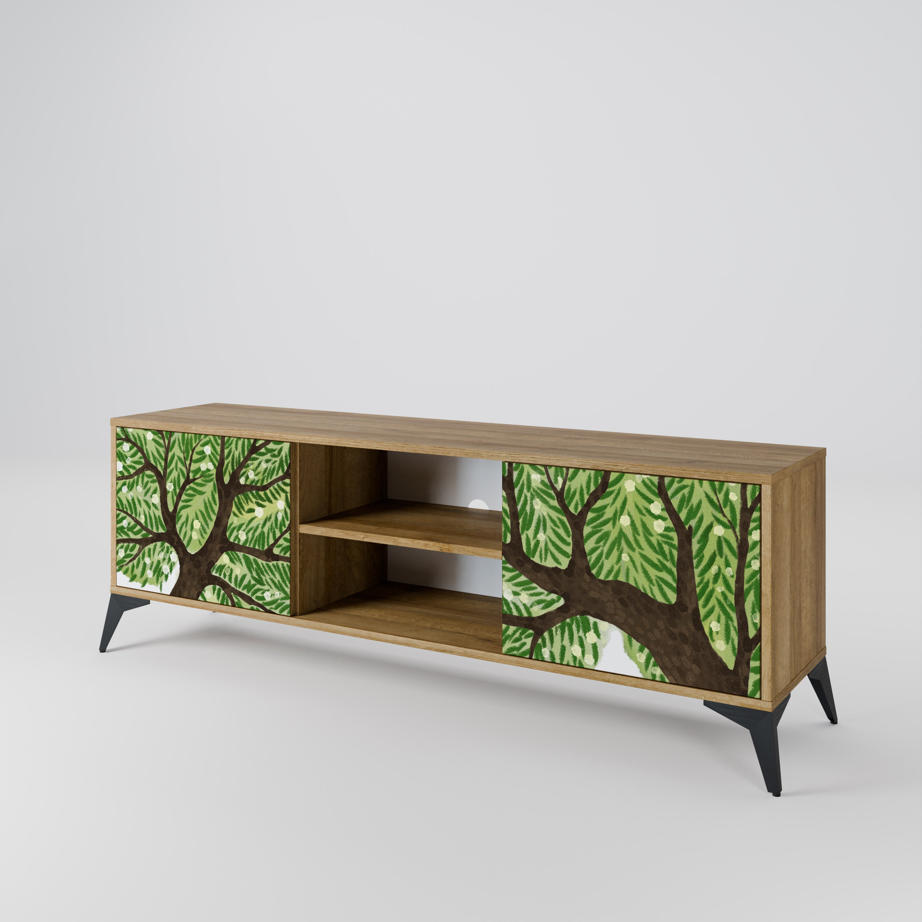 Mueble de TV WILDERNESS DASH de 2 puertas con efecto roble