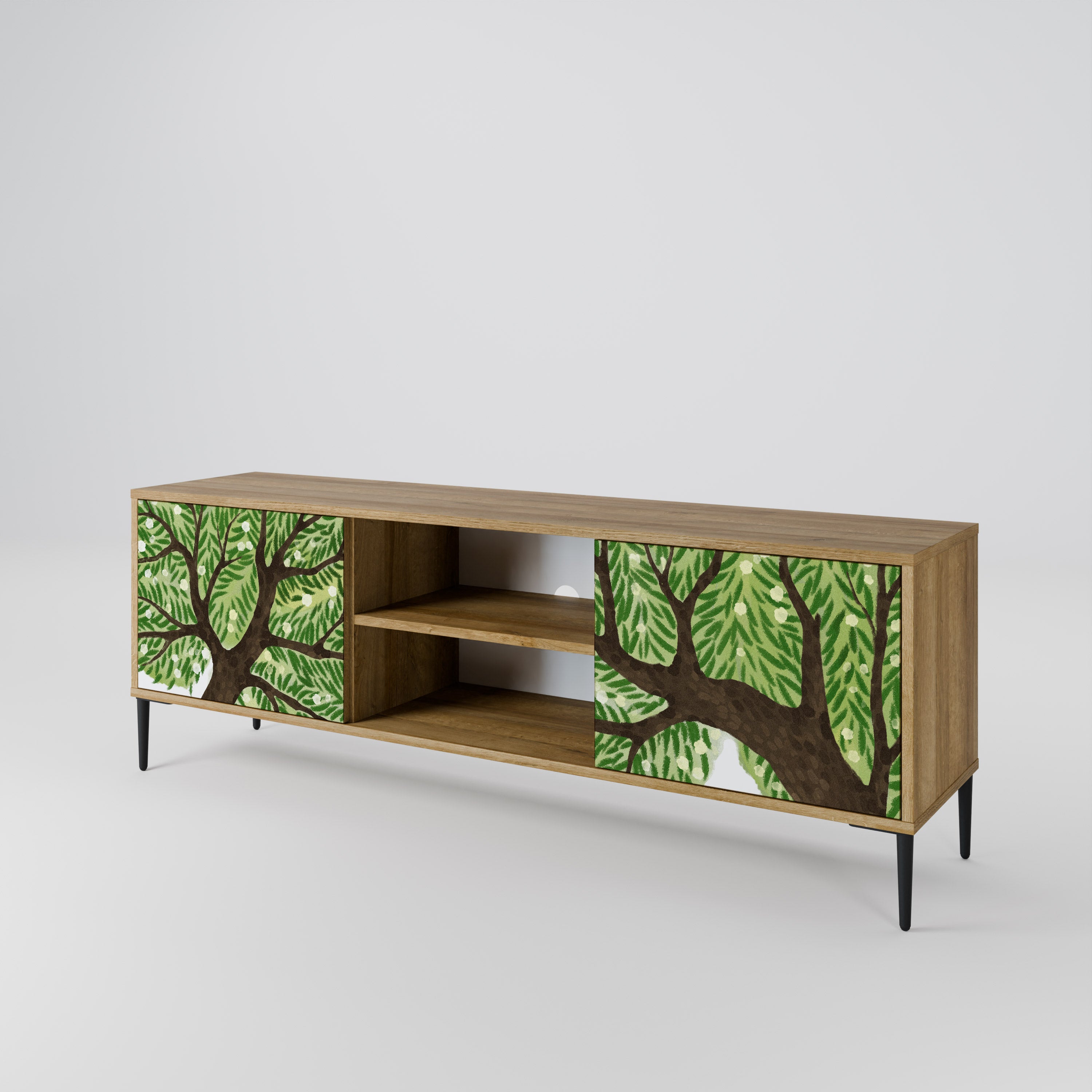 Mueble de TV WILDERNESS DASH de 2 puertas con efecto roble