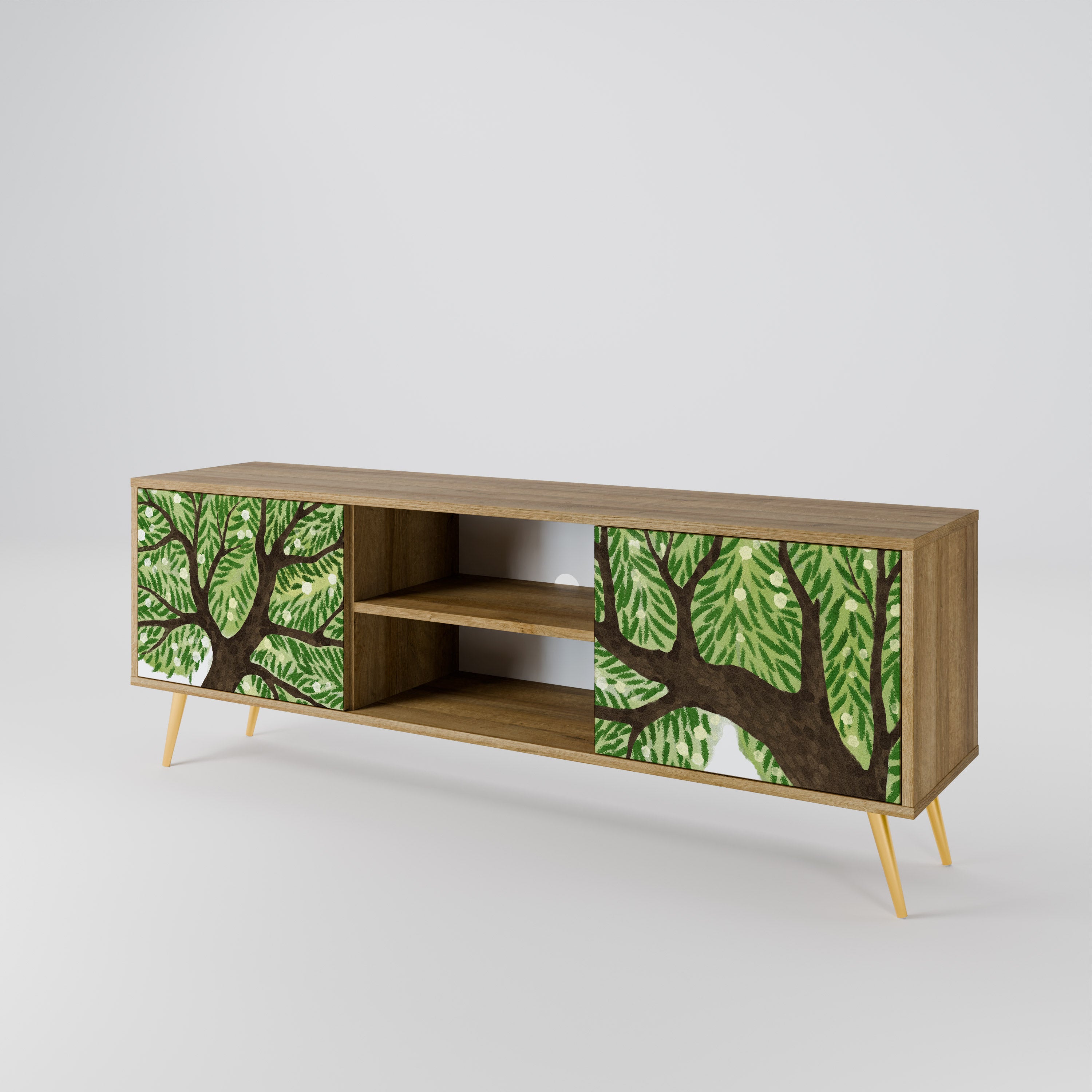 Mueble de TV WILDERNESS DASH de 2 puertas con efecto roble