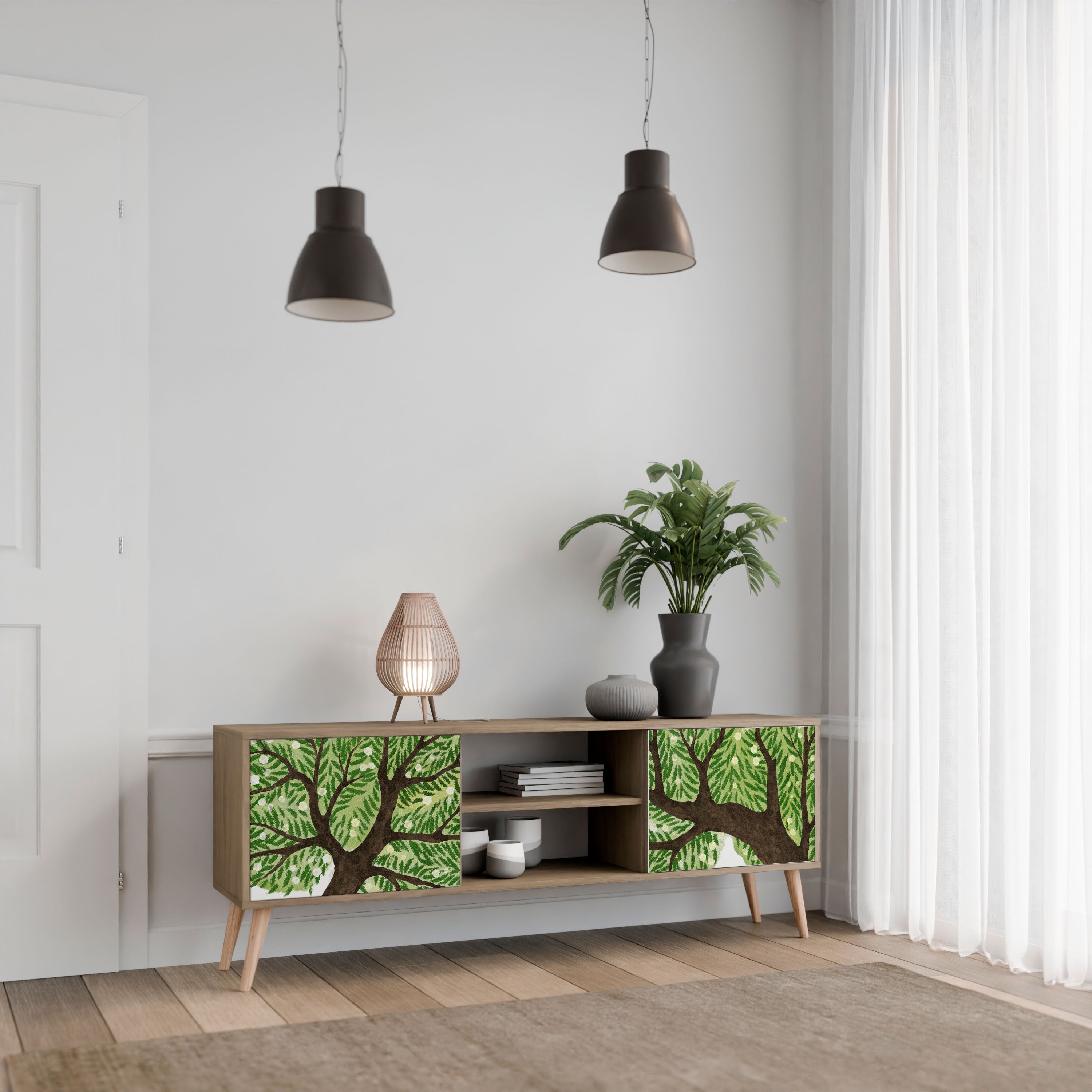 Mueble de TV WILDERNESS DASH de 2 puertas con efecto roble