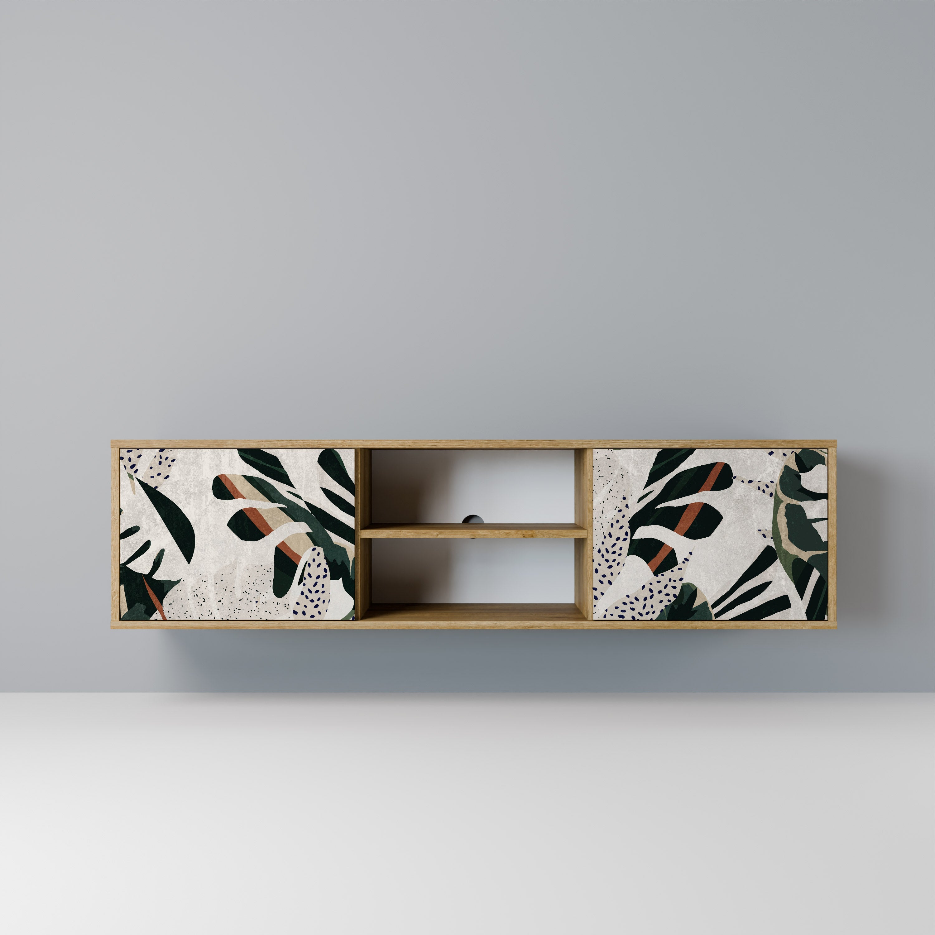 Mueble de TV de 2 puertas VERDURE FORMATION con efecto roble