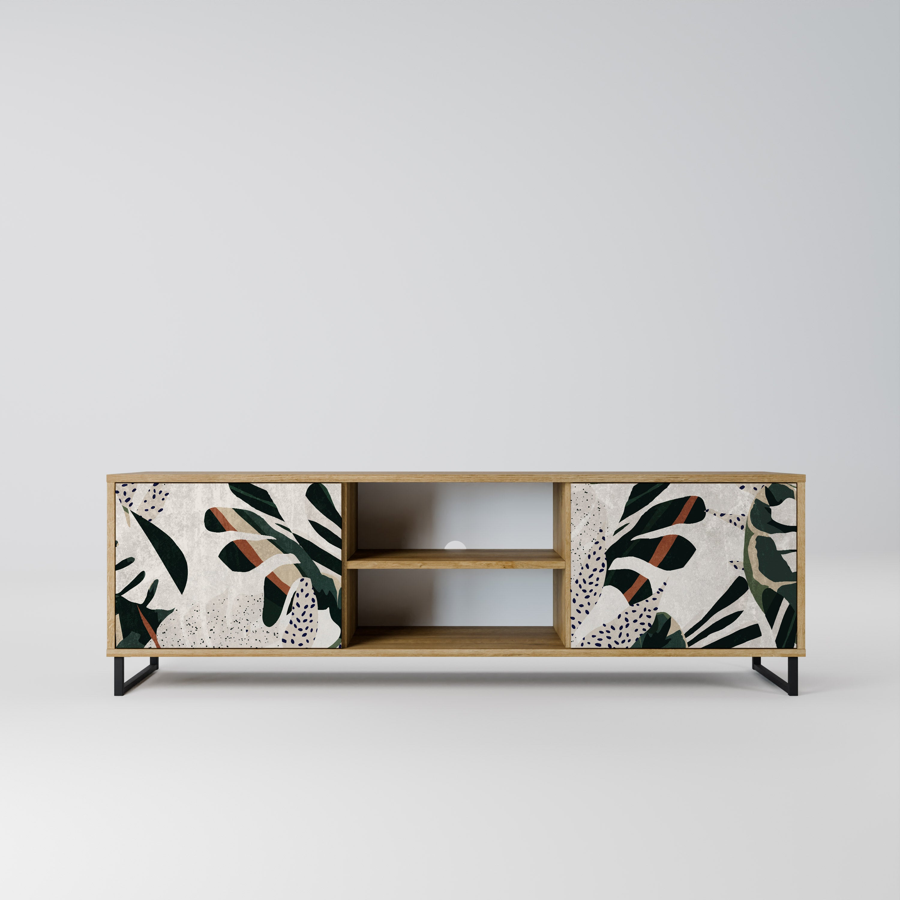 Mueble de TV de 2 puertas VERDURE FORMATION con efecto roble