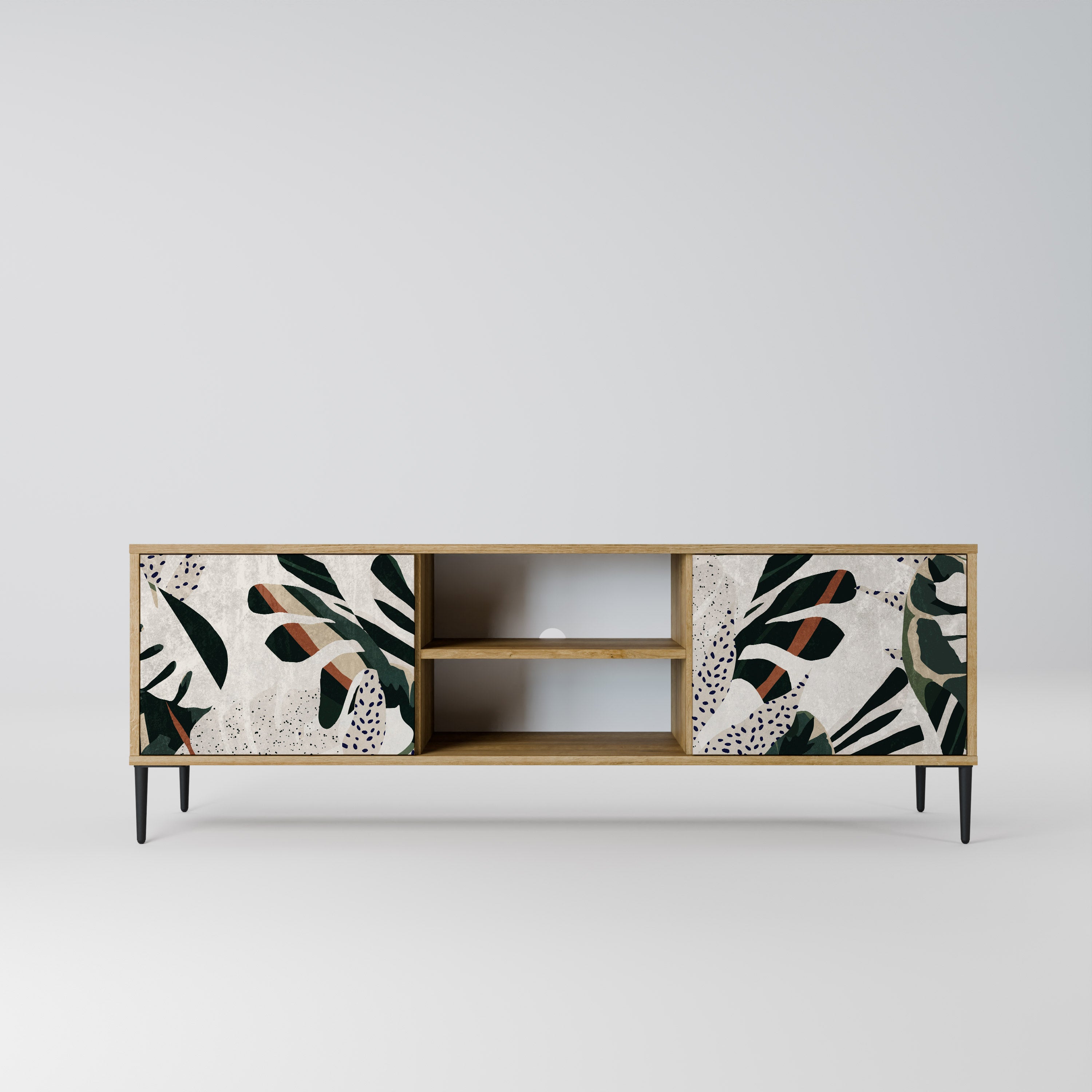 Mueble de TV de 2 puertas VERDURE FORMATION con efecto roble