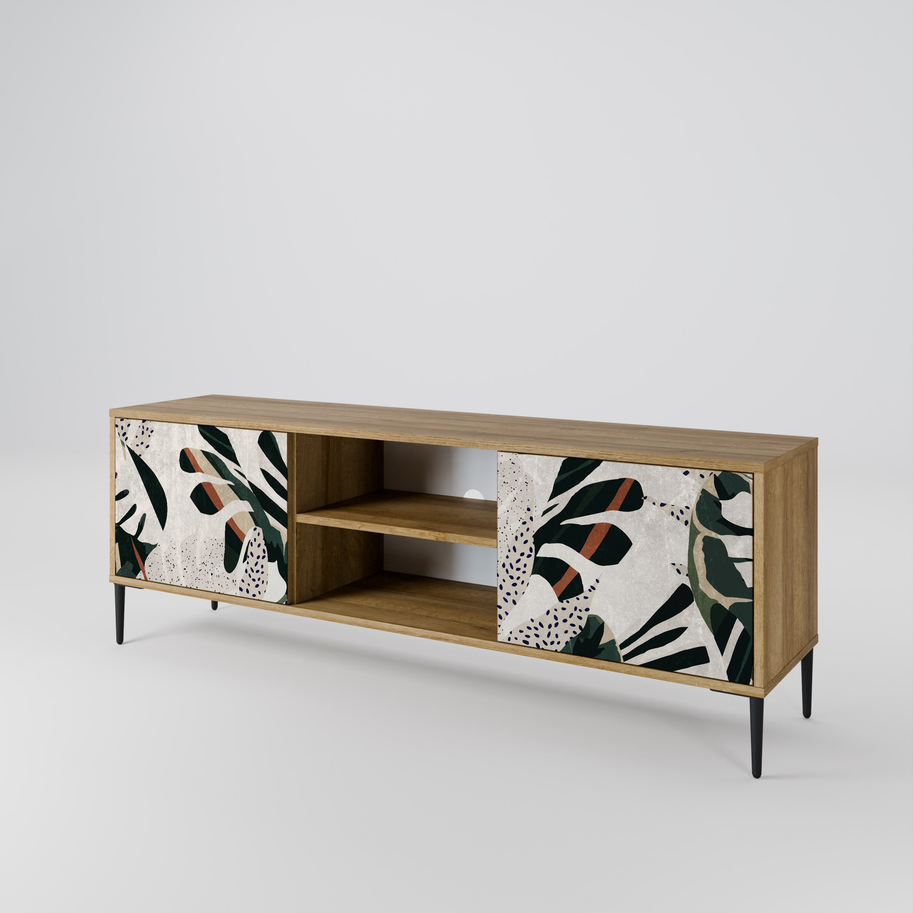 Mueble de TV de 2 puertas VERDURE FORMATION con efecto roble