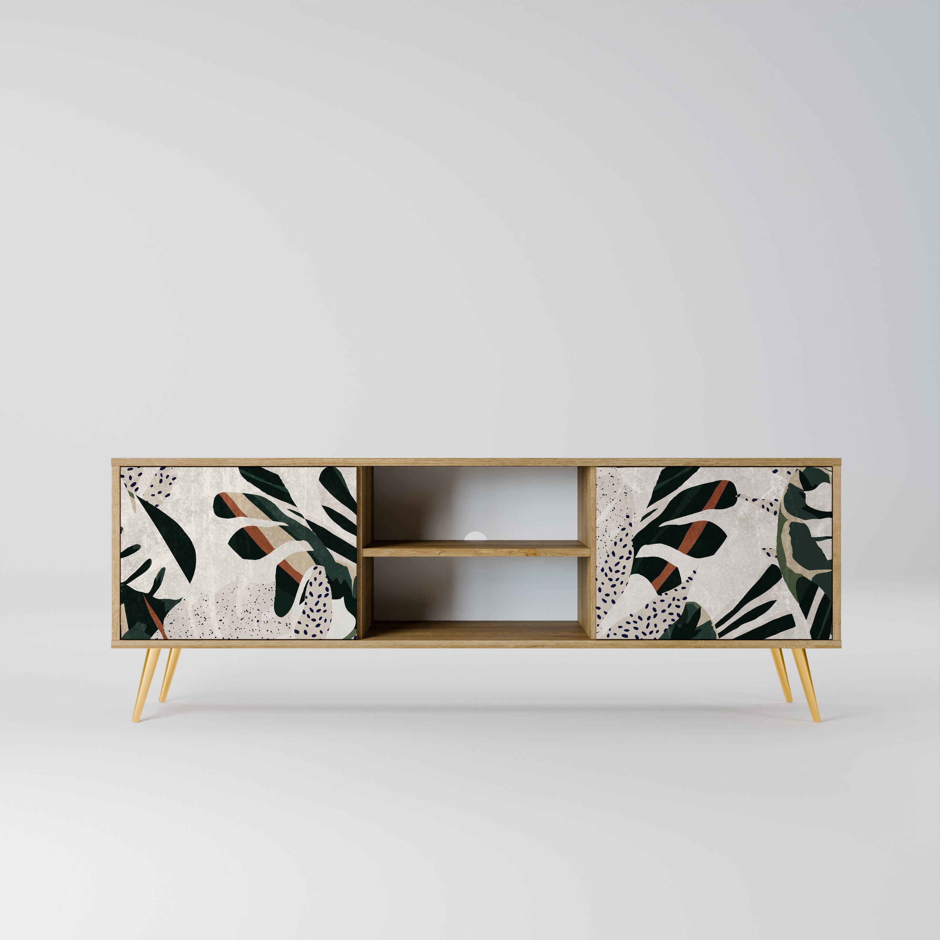 Mueble de TV de 2 puertas VERDURE FORMATION con efecto roble