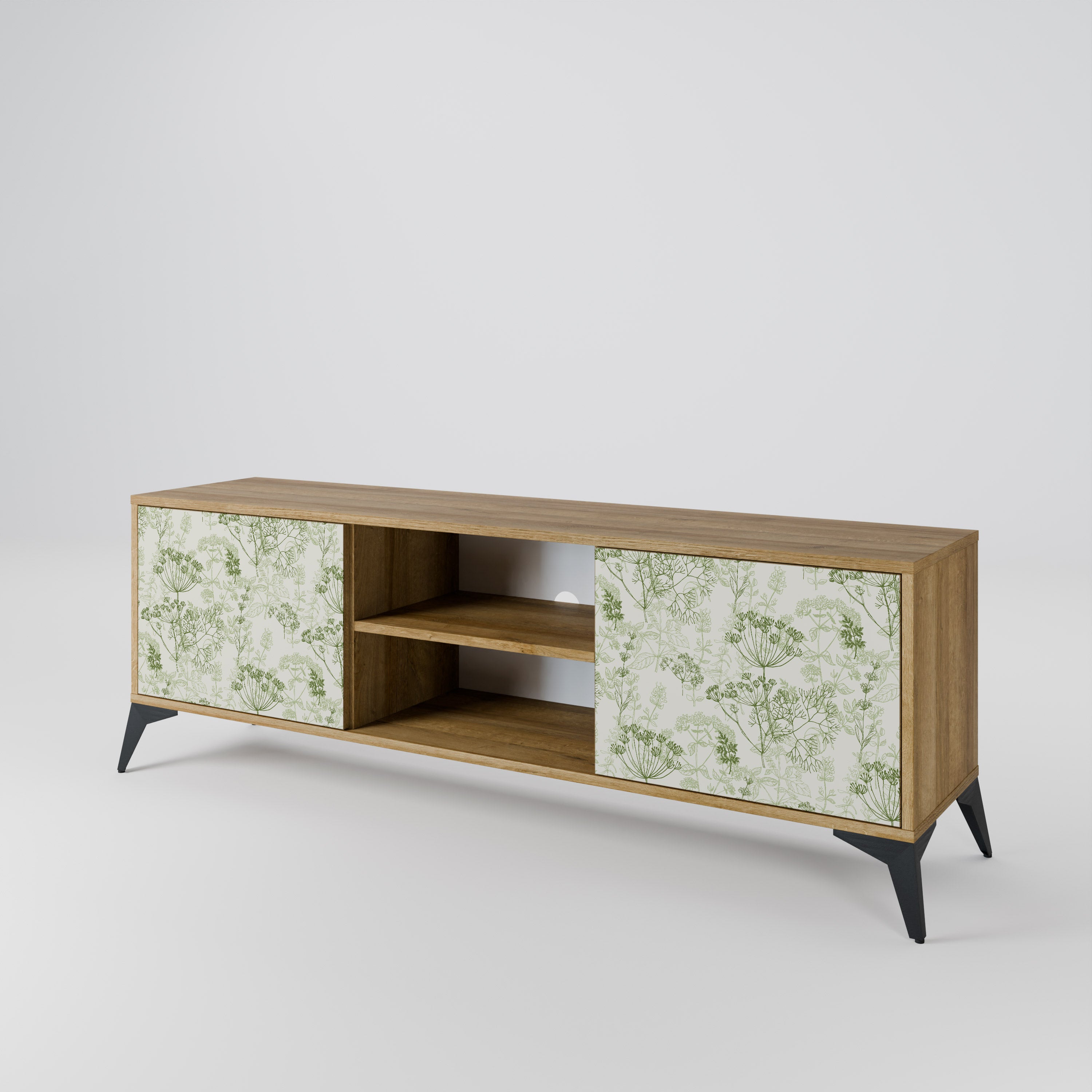FENNEL BALDACHIN Mueble TV de 2 puertas efecto roble