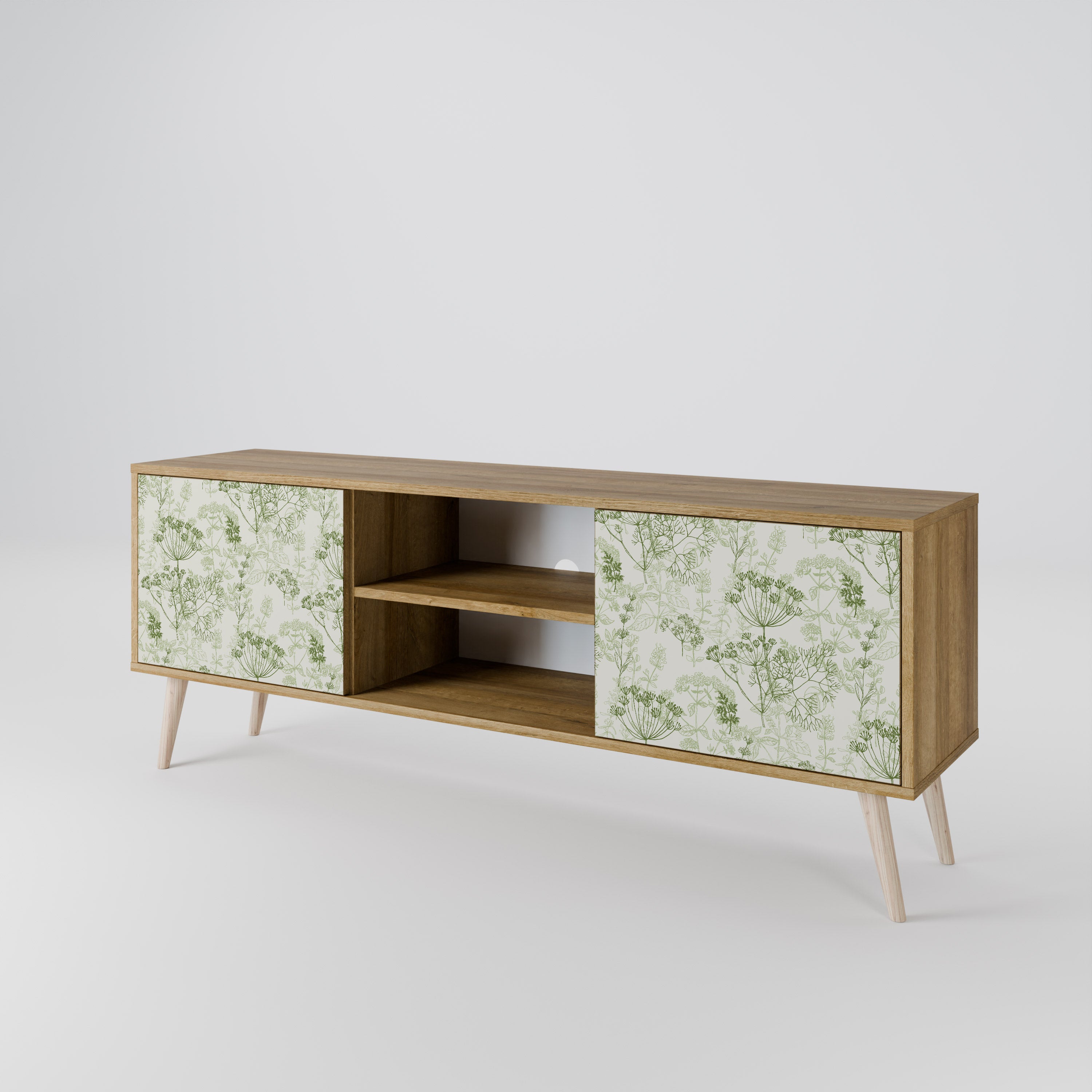 FENNEL BALDACHIN Mueble TV de 2 puertas efecto roble