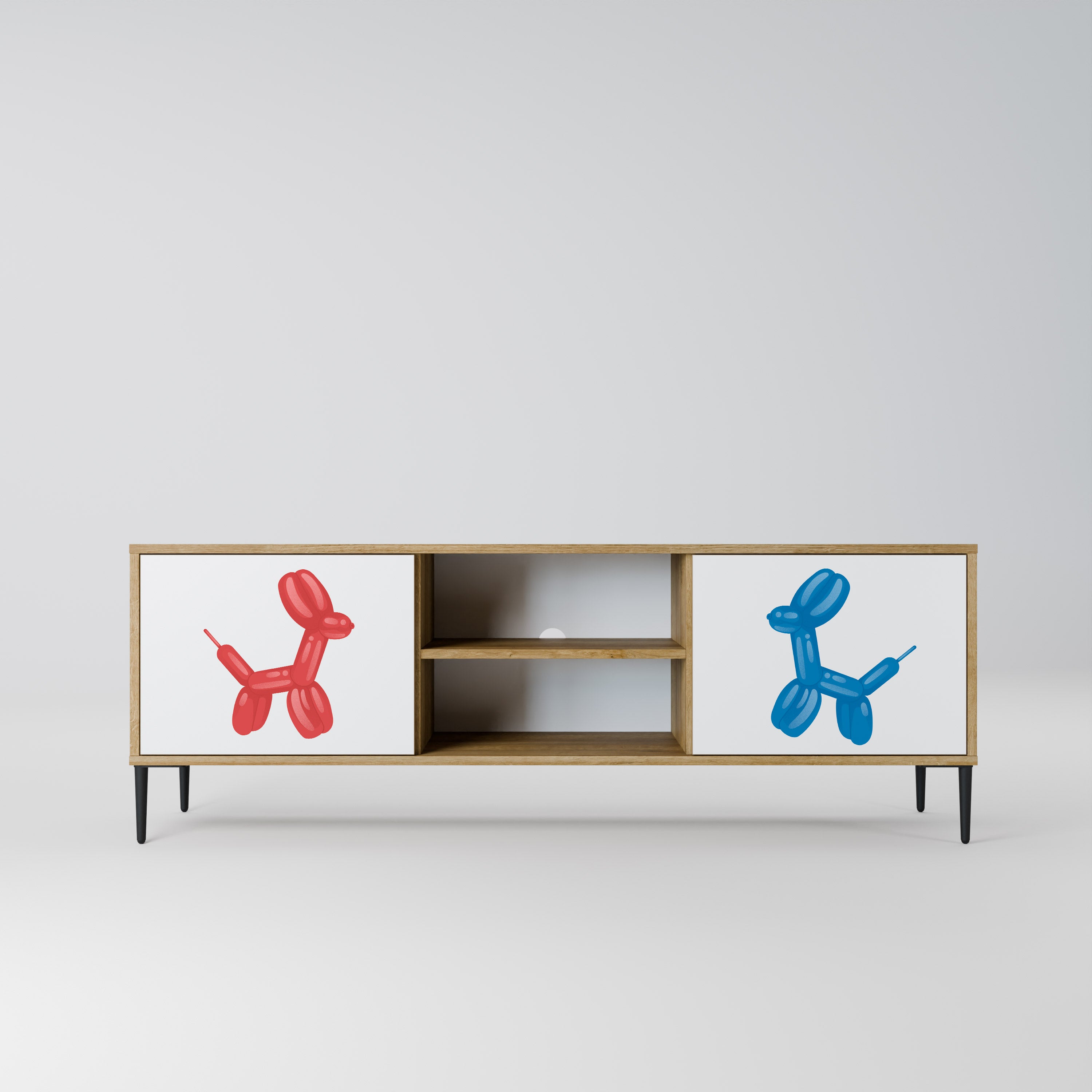 Mueble de TV de 2 puertas con efecto roble CHILDHOOD MEMORY