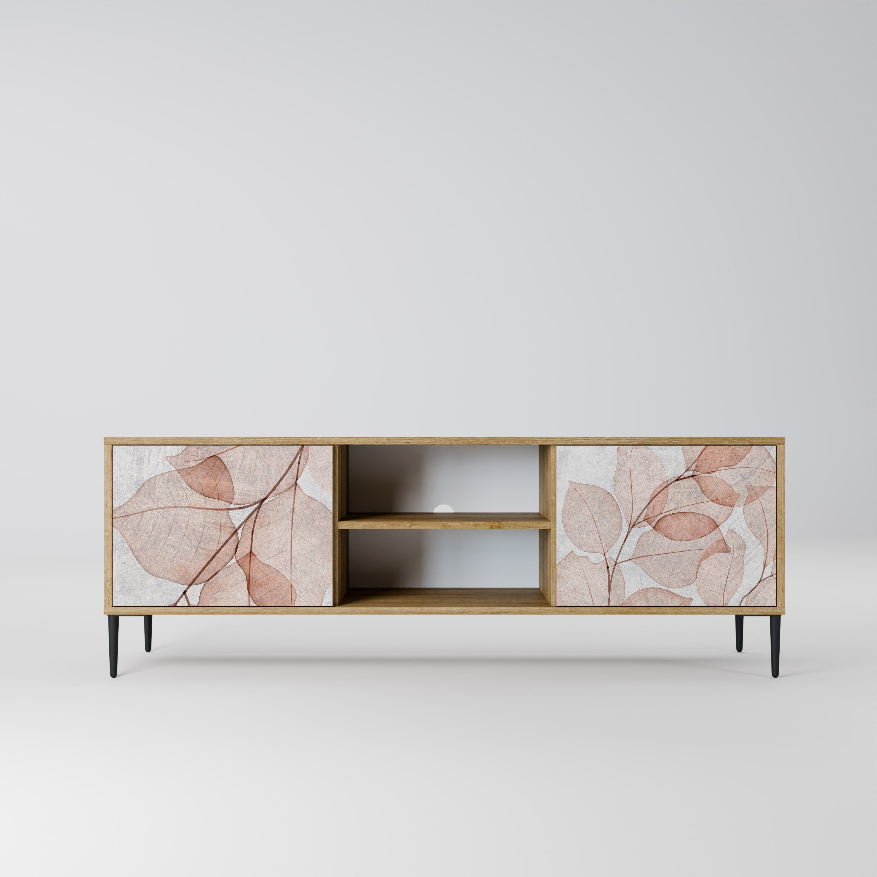 Mueble de TV de 2 puertas AUTUMN FRAGILITY en efecto roble