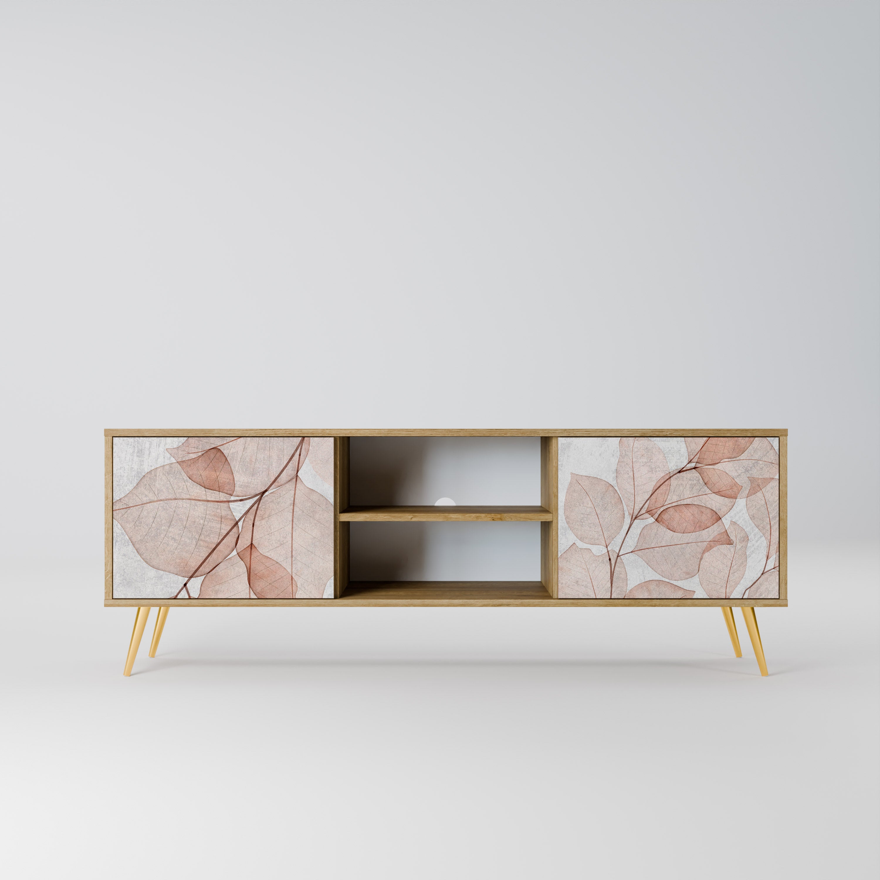 Mueble de TV de 2 puertas AUTUMN FRAGILITY en efecto roble