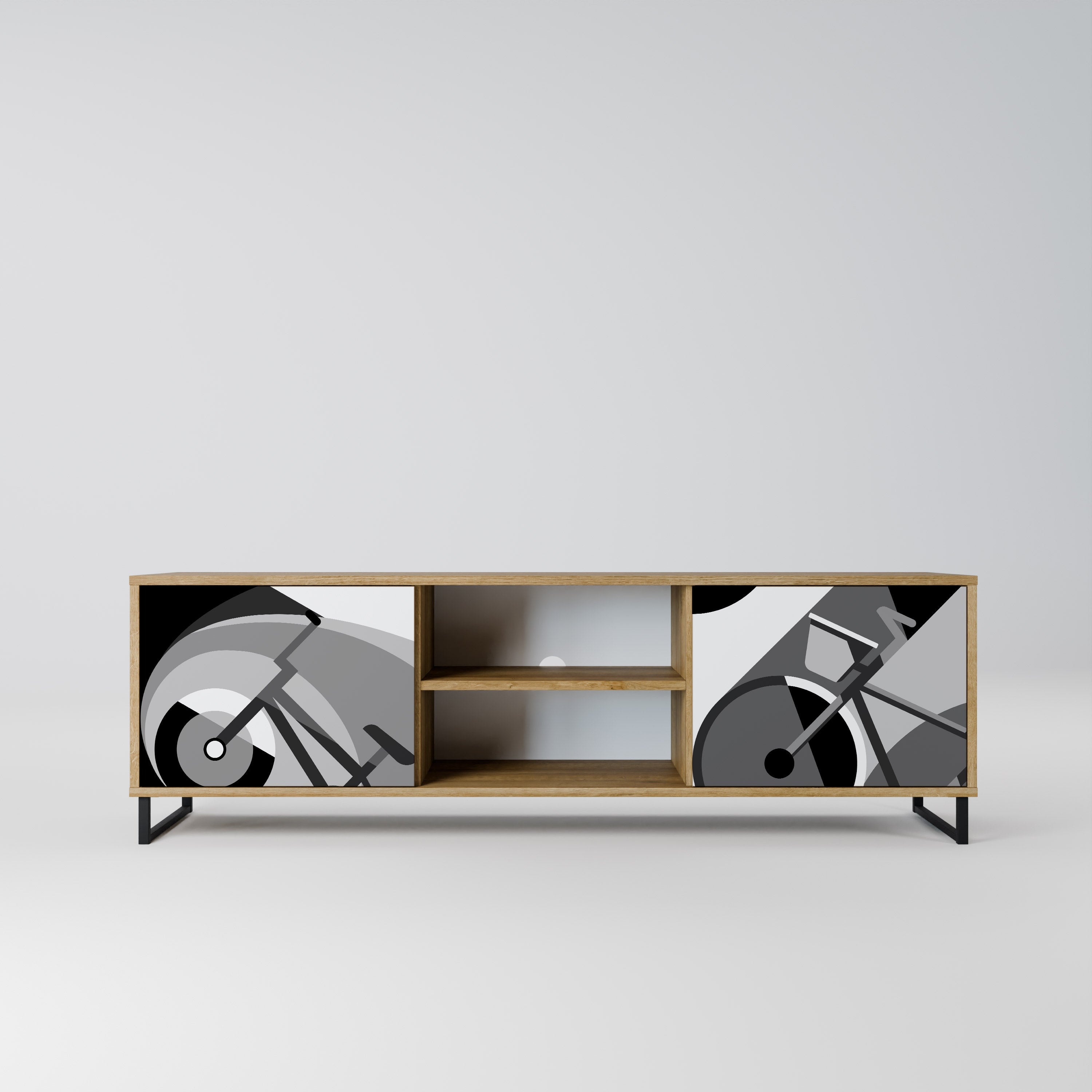 Mueble de TV BIKE ENERGY de 2 puertas con efecto roble