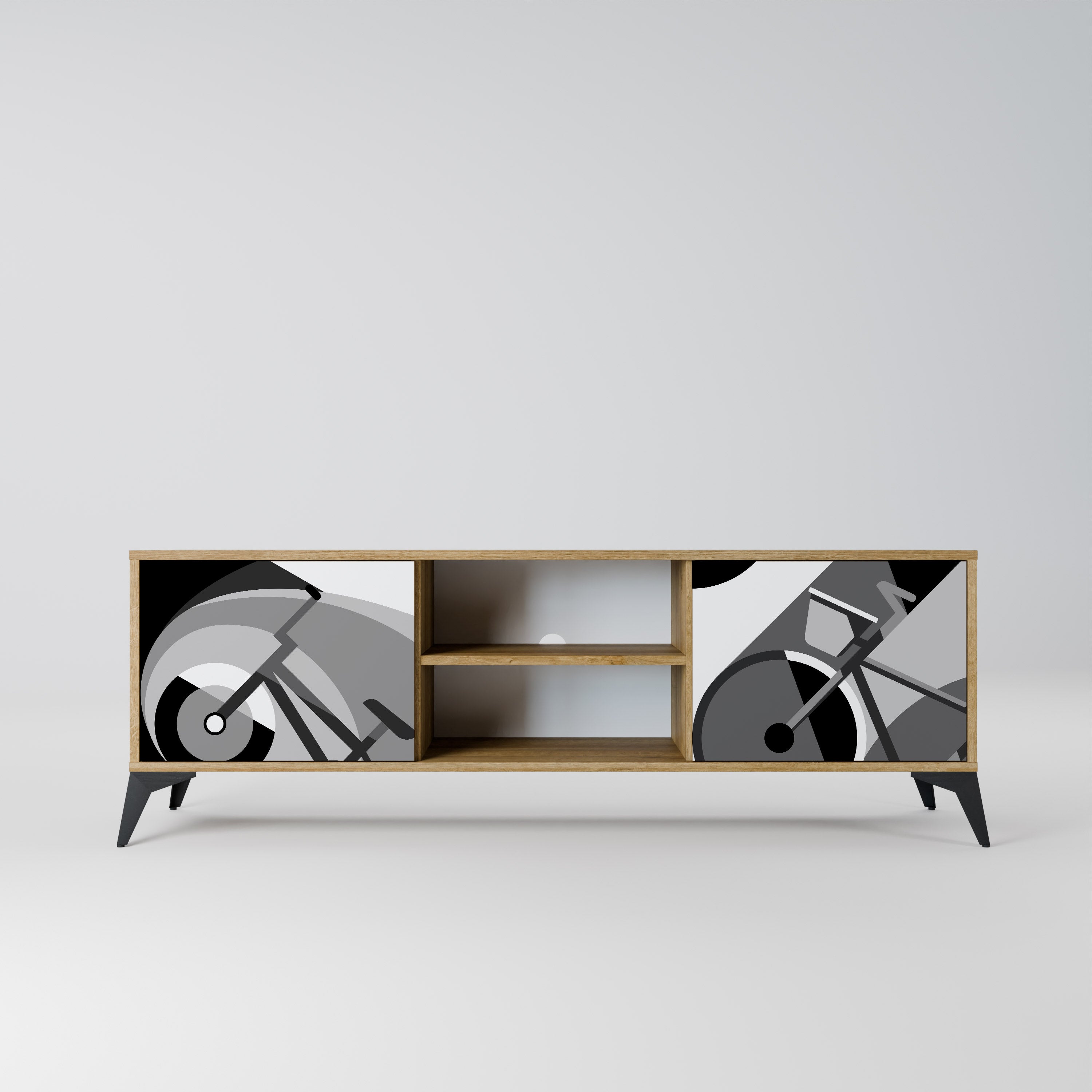 Mueble de TV BIKE ENERGY de 2 puertas con efecto roble
