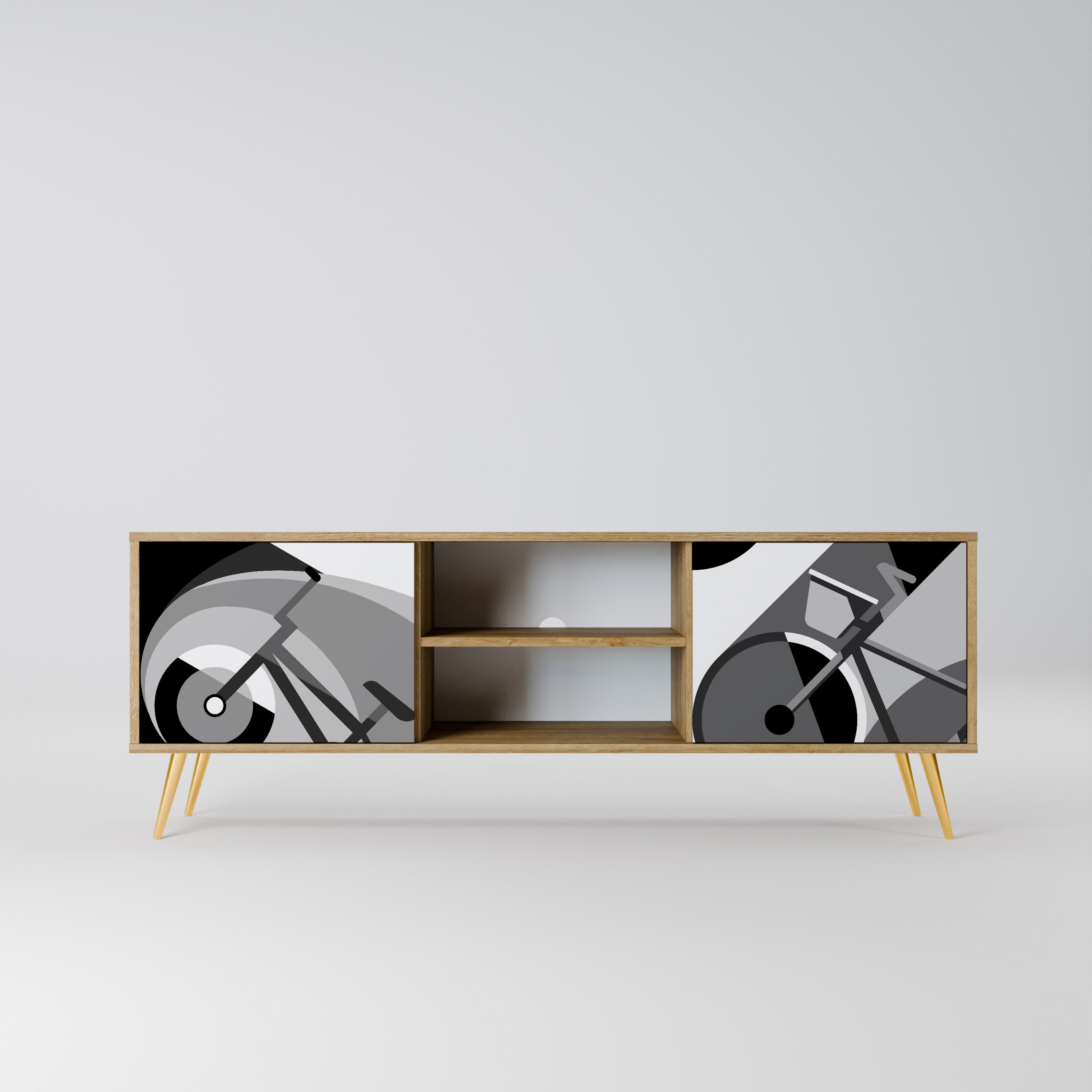 Mueble de TV BIKE ENERGY de 2 puertas con efecto roble