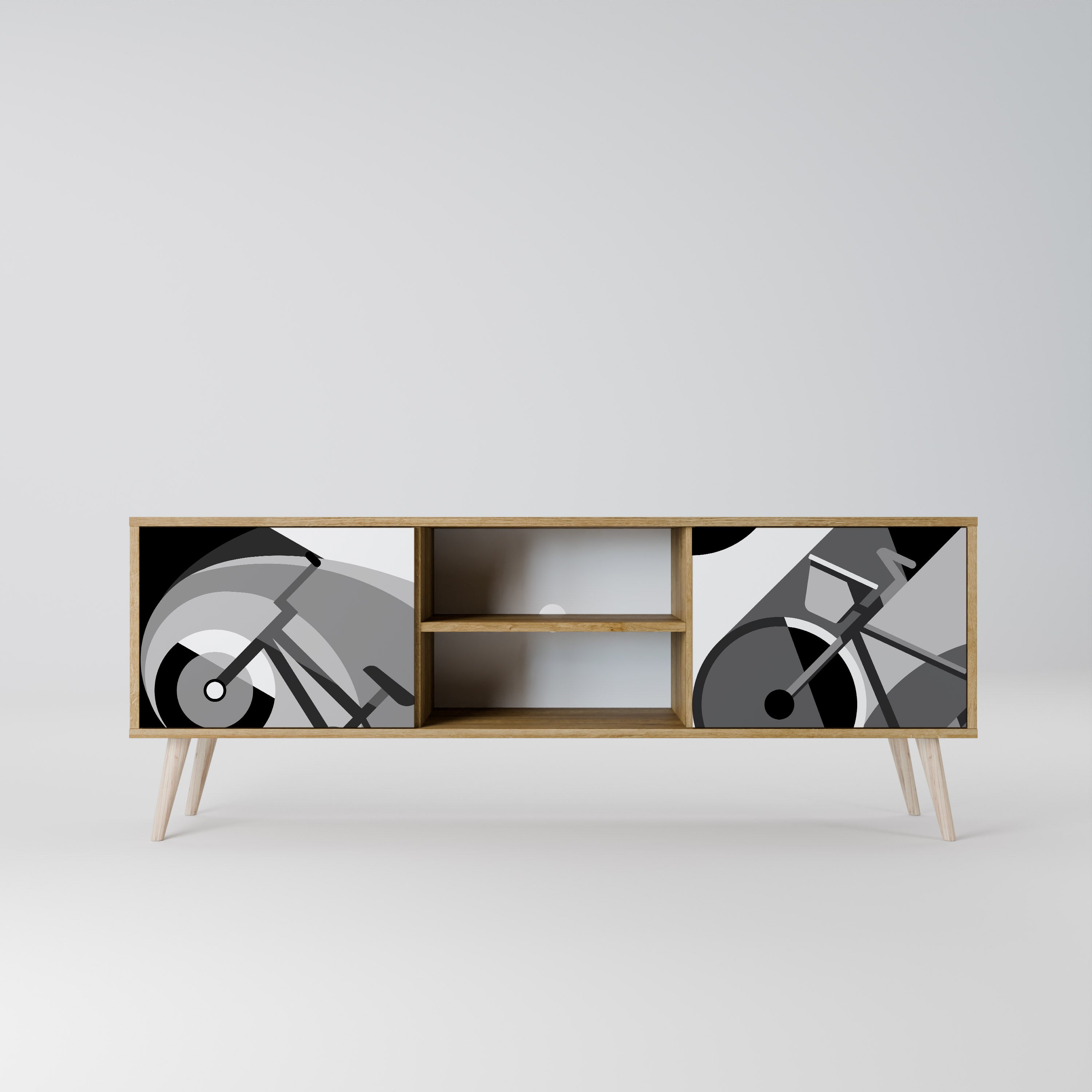 Mueble de TV BIKE ENERGY de 2 puertas con efecto roble