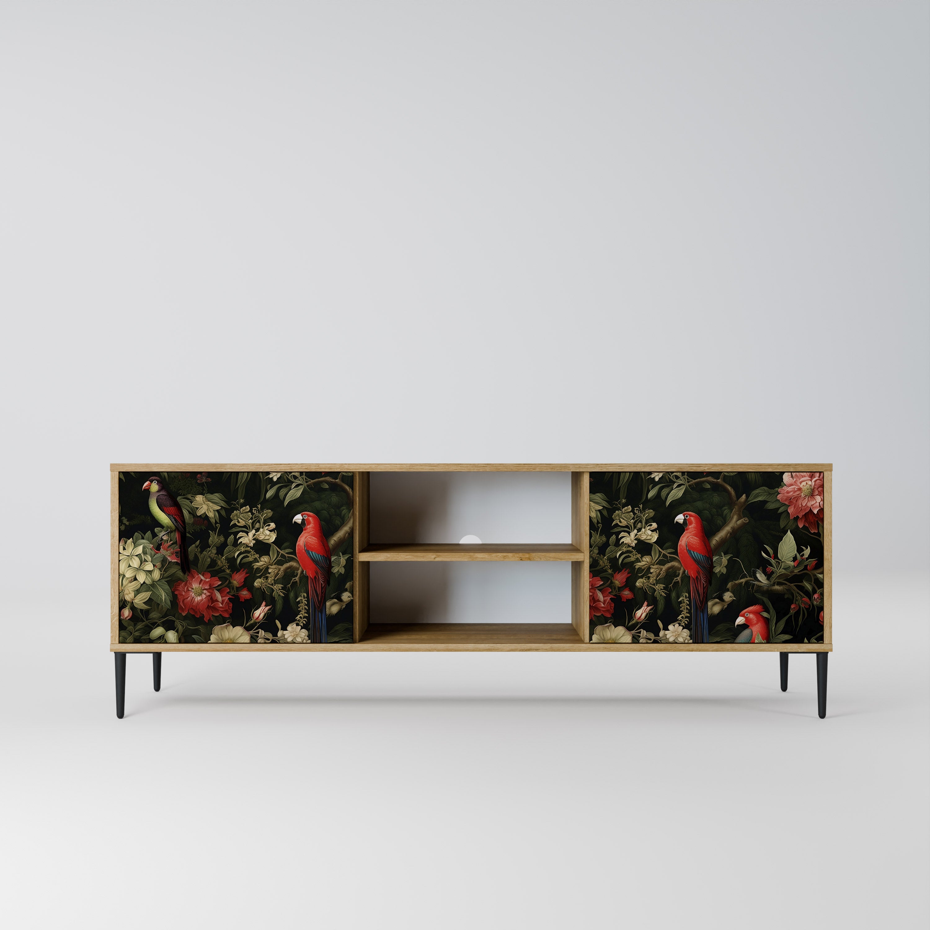Mueble de TV de 2 puertas AVIAN GREENERY con efecto roble