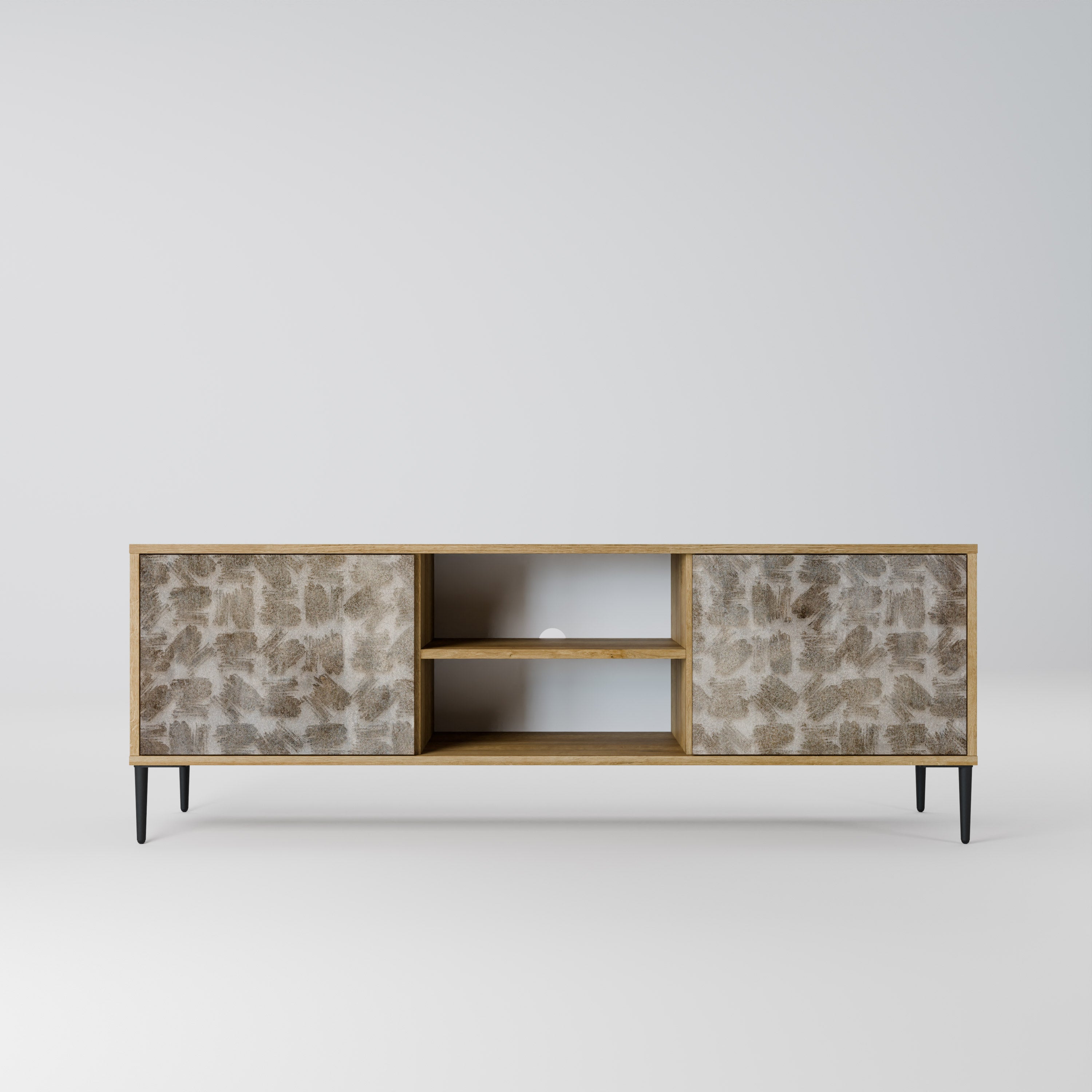 SLIGHTLY BLURRED 2-Door TV Stand in Oak Effect