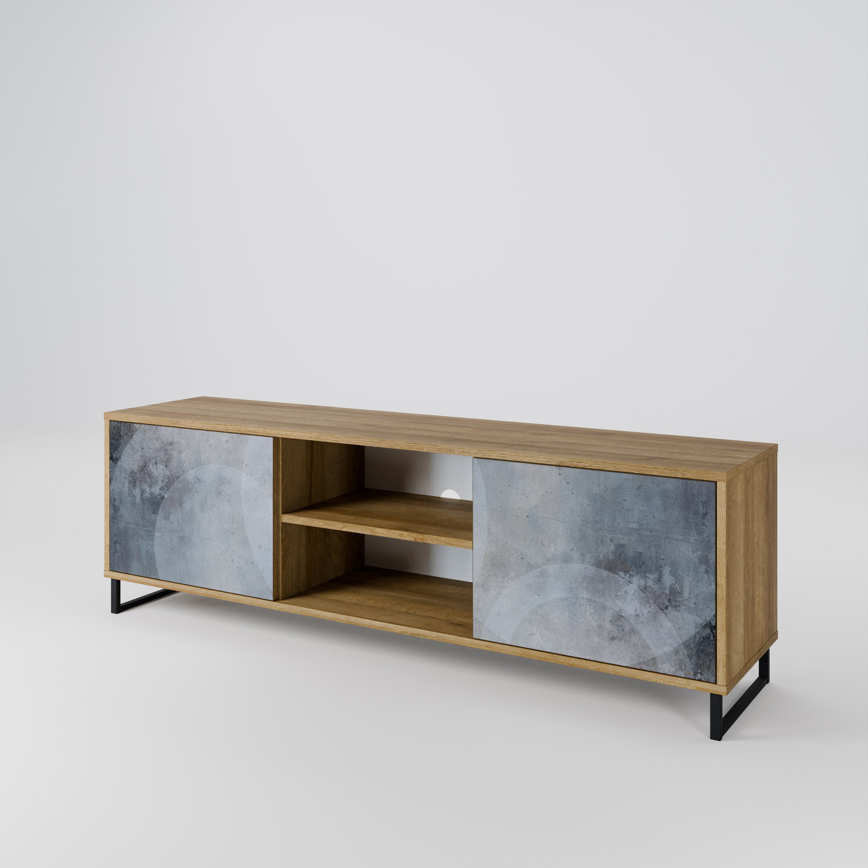 MUTED ARC 2-Door TV Stand in Oak Effect
