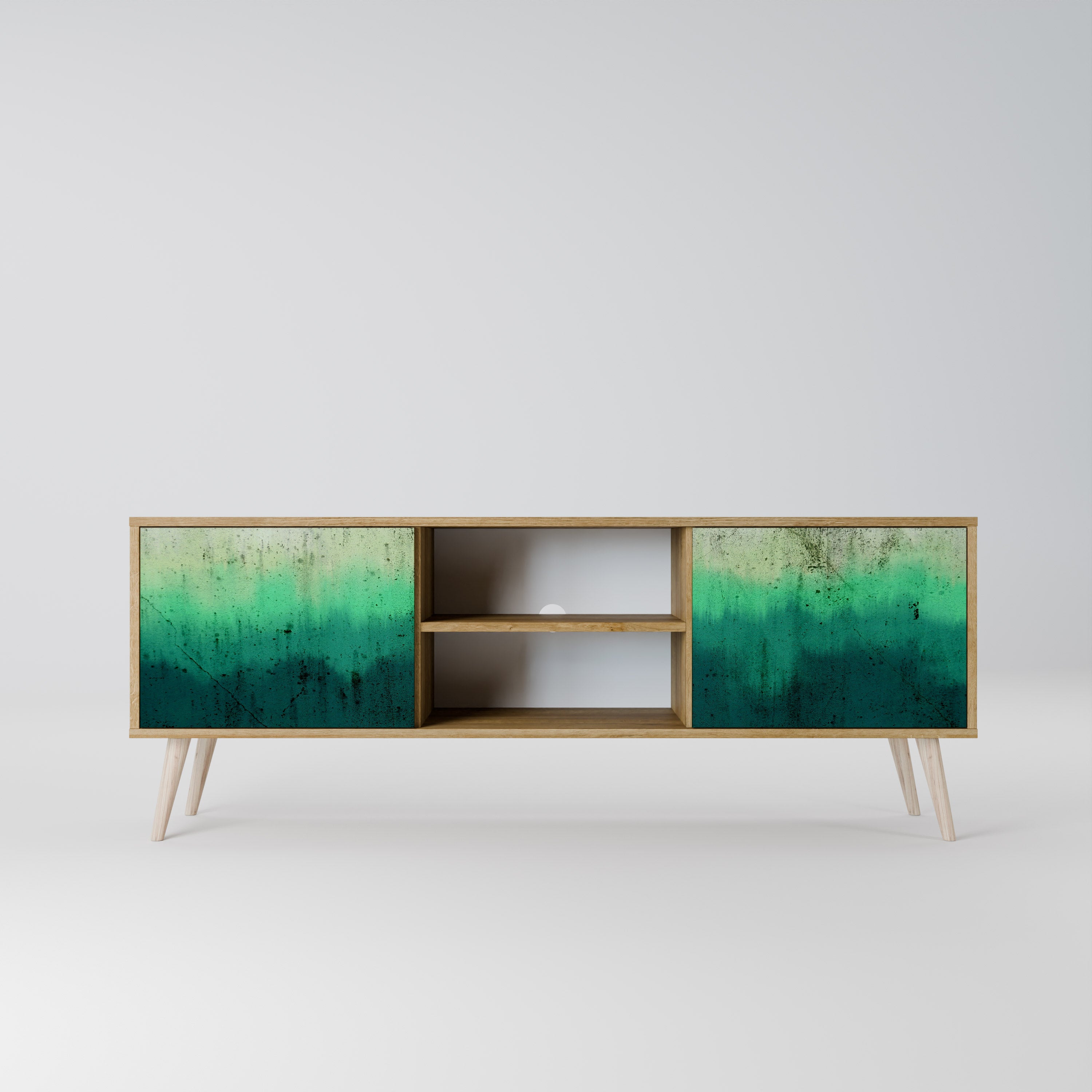 NORTHERN LIGHTS 2-Door TV Stand in Oak Effect