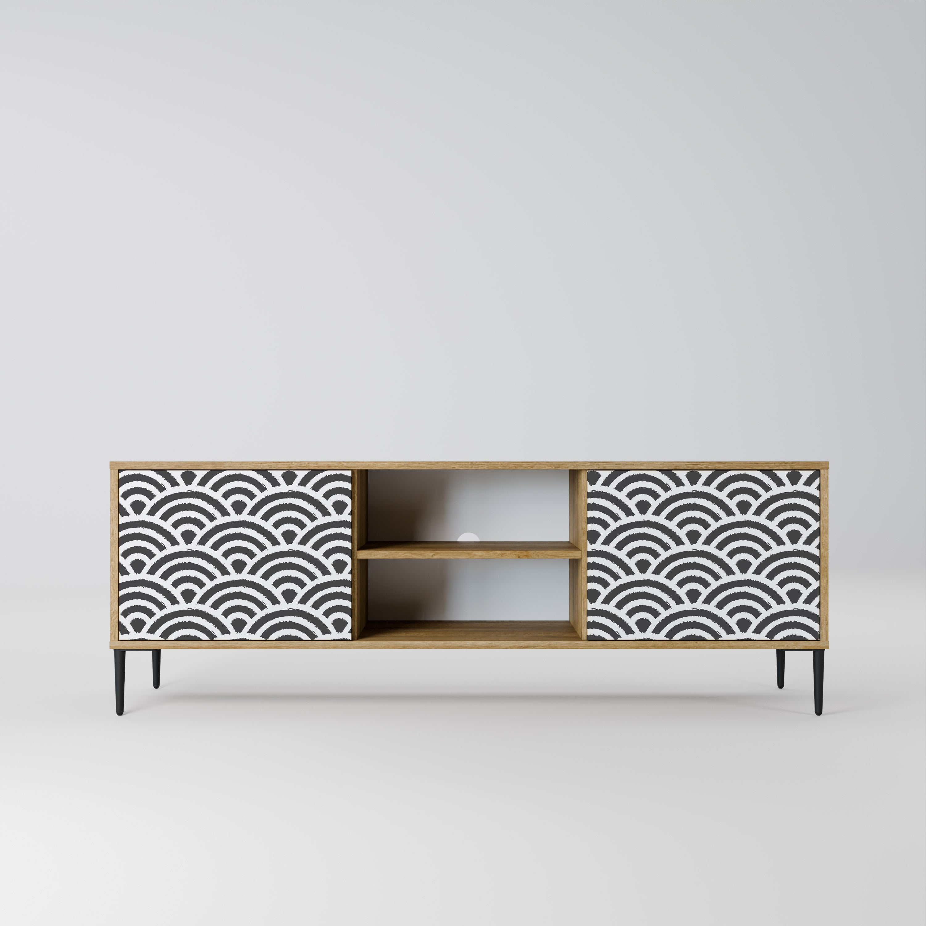 GLOOMY HOST 2-Door TV Stand in Oak Effect