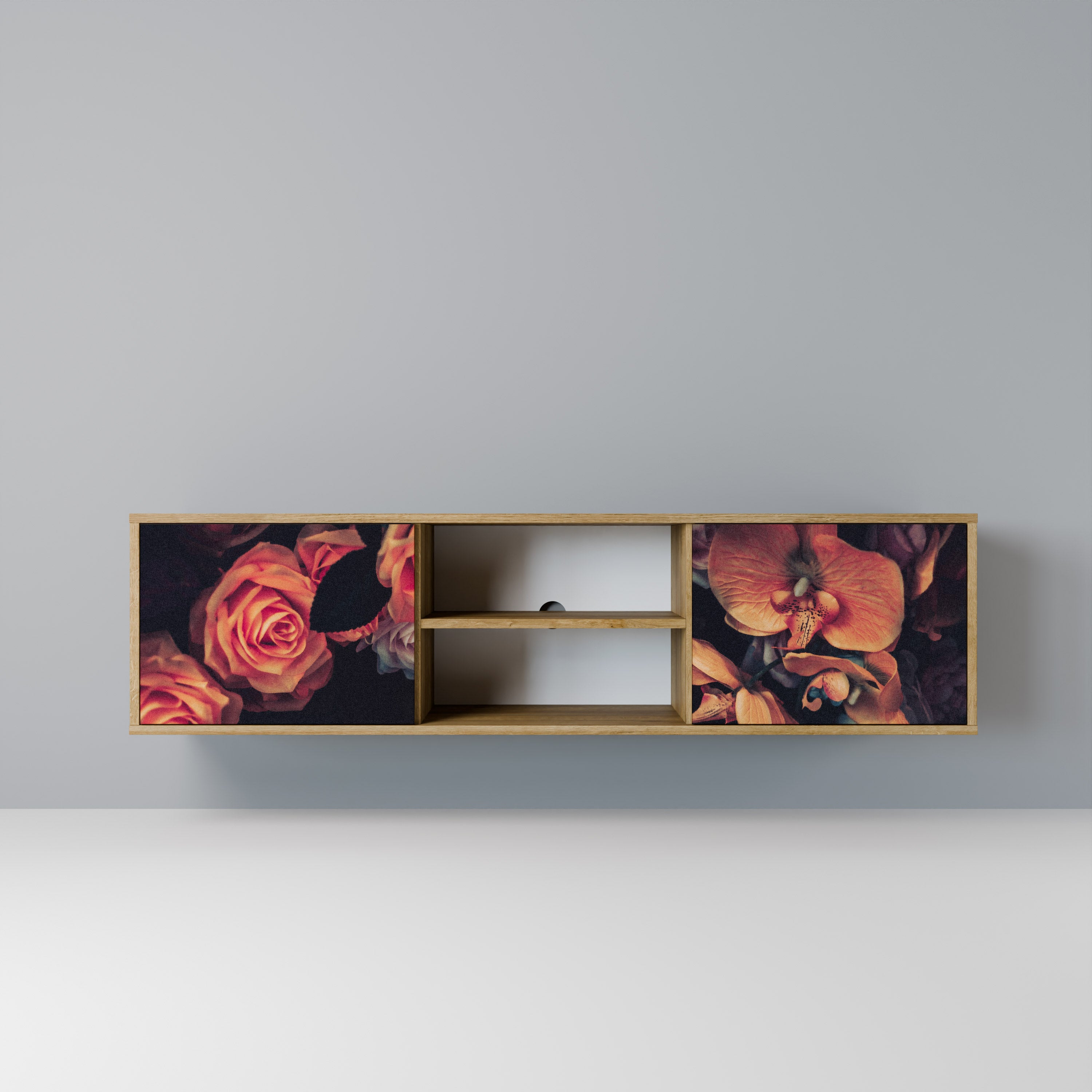 NEVERENDING BLOOM 2-Door TV Stand in Oak Effect