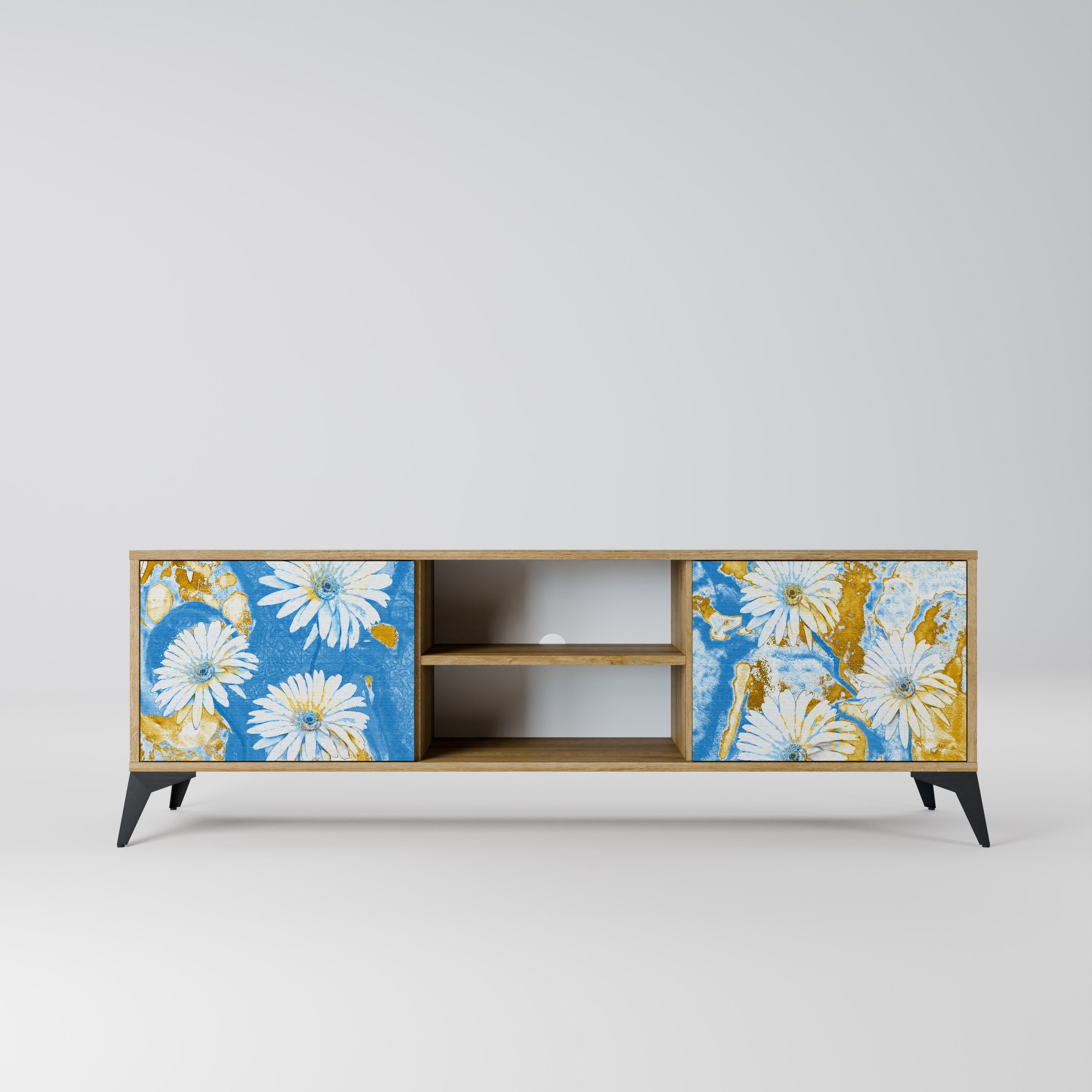 DAISY LUXE 2-Door TV Stand in Oak Effect