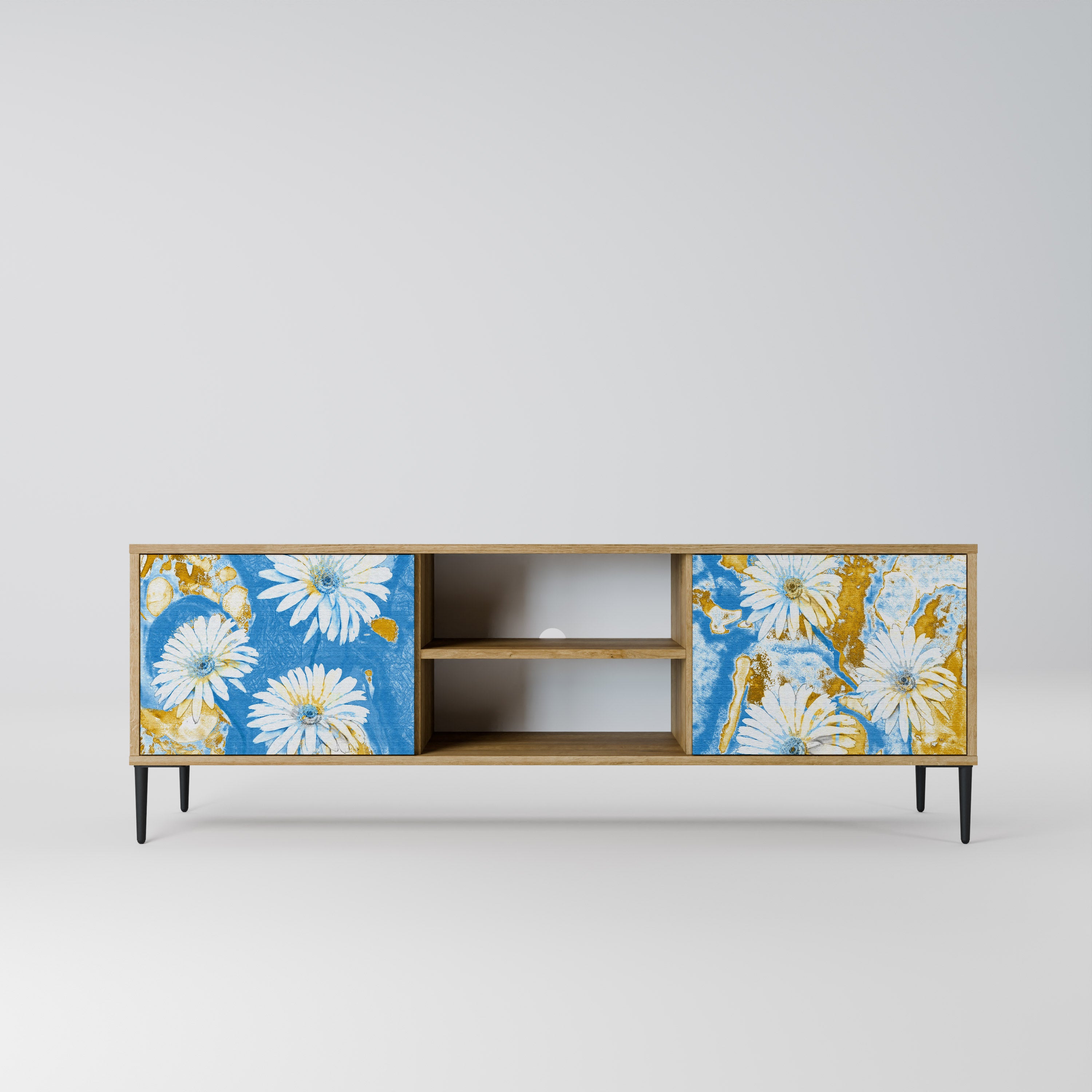 DAISY LUXE 2-Door TV Stand in Oak Effect
