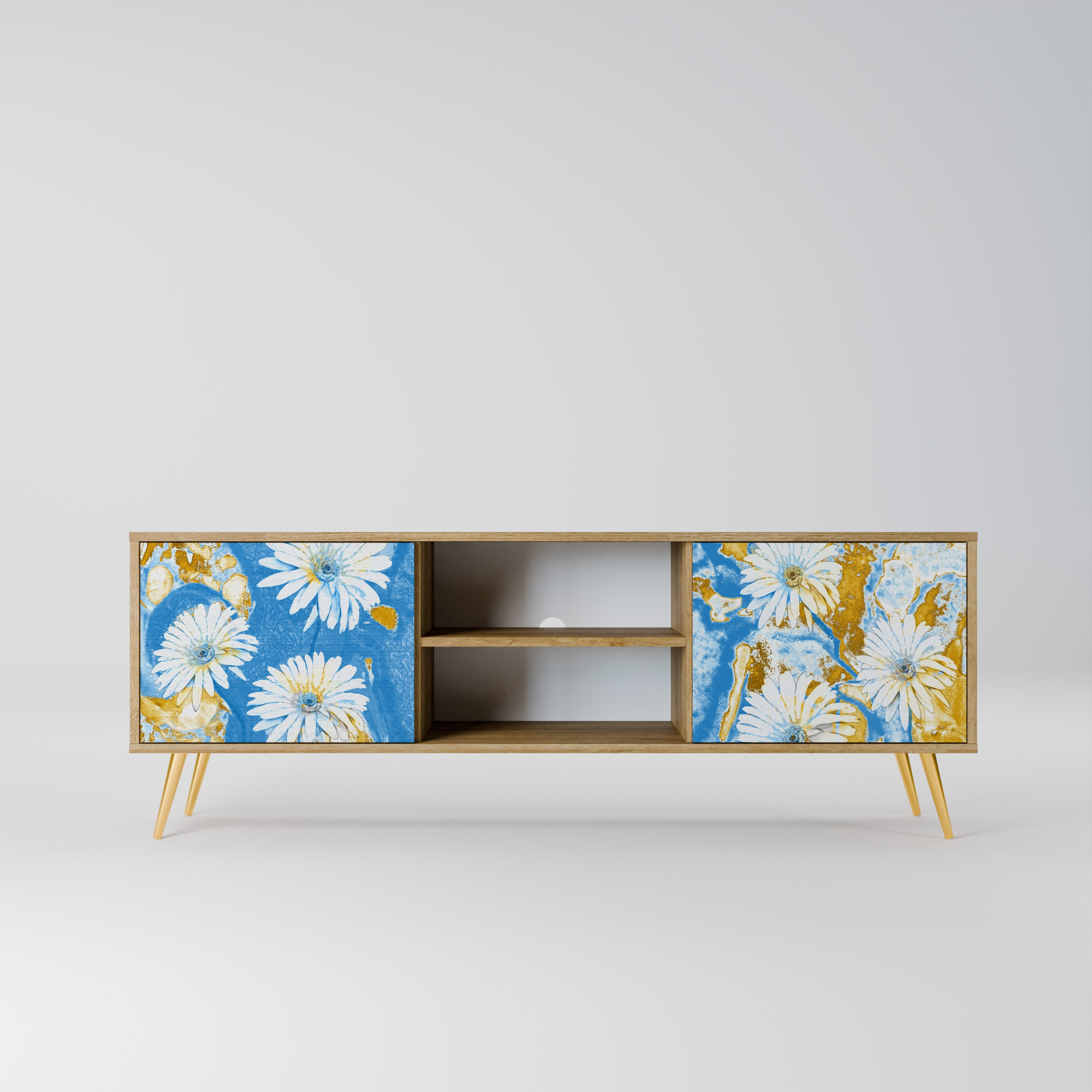 DAISY LUXE 2-Door TV Stand in Oak Effect