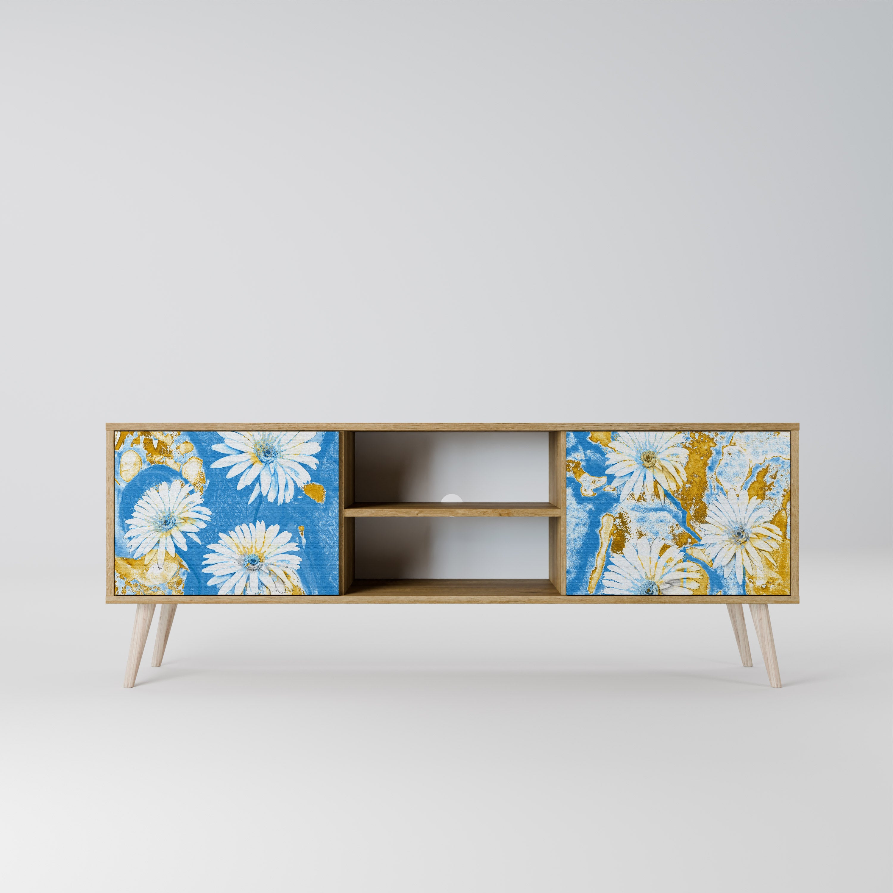 DAISY LUXE 2-Door TV Stand in Oak Effect
